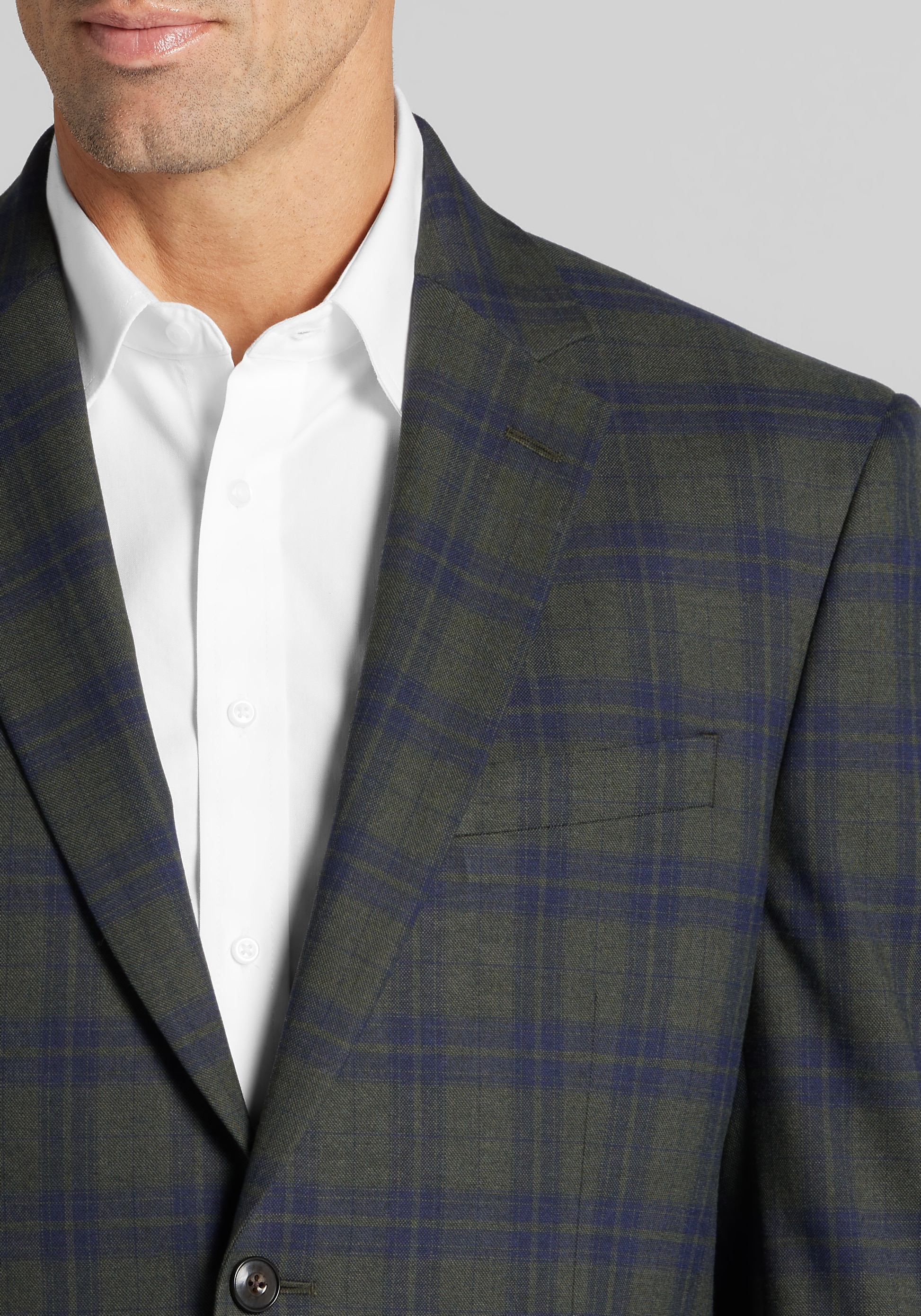 Jos. A. Bank Tailored Fit Plaid Comfort Stretch Sportcoat
