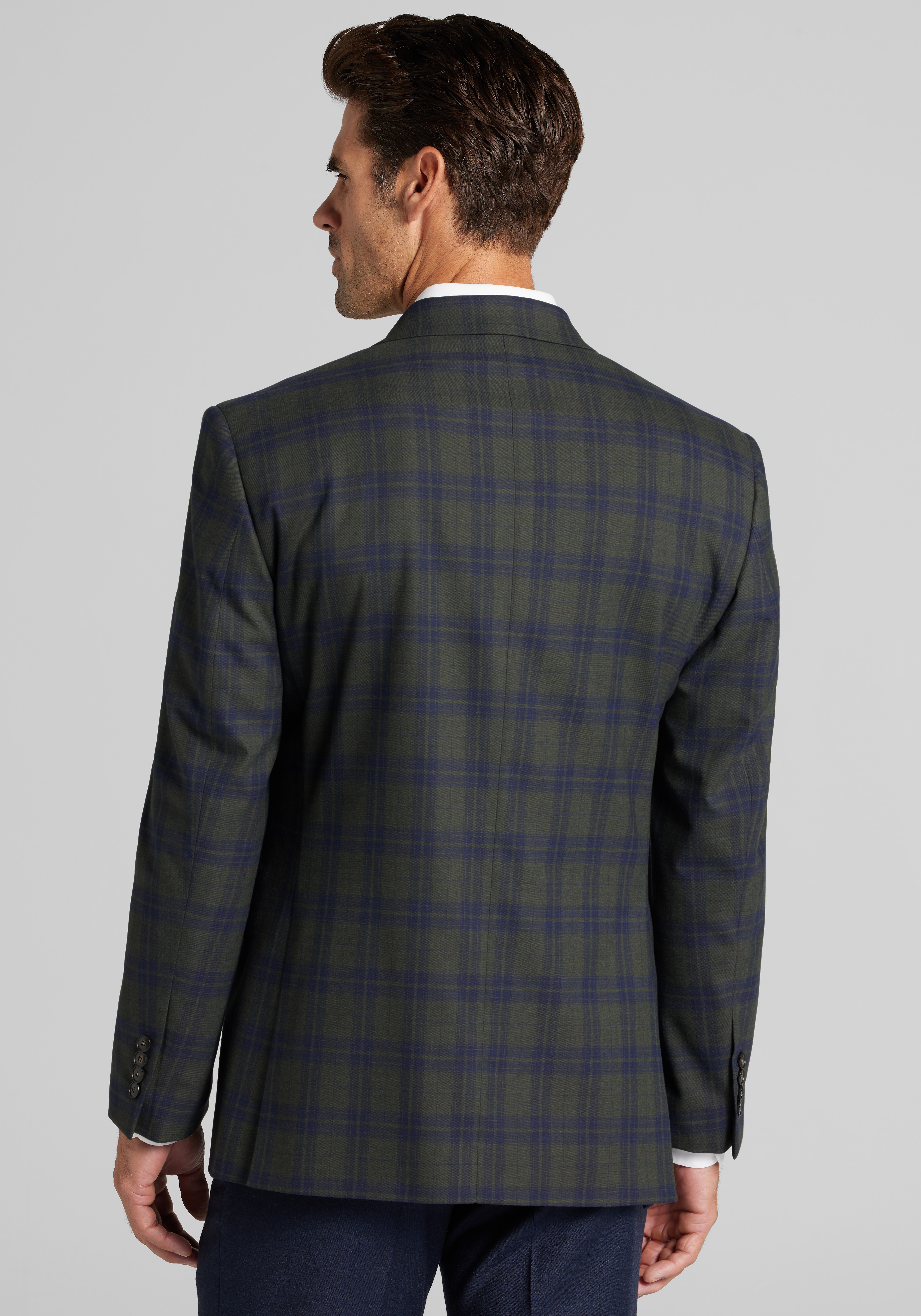 Jos. A. Bank Tailored Fit Plaid Comfort Stretch Sportcoat