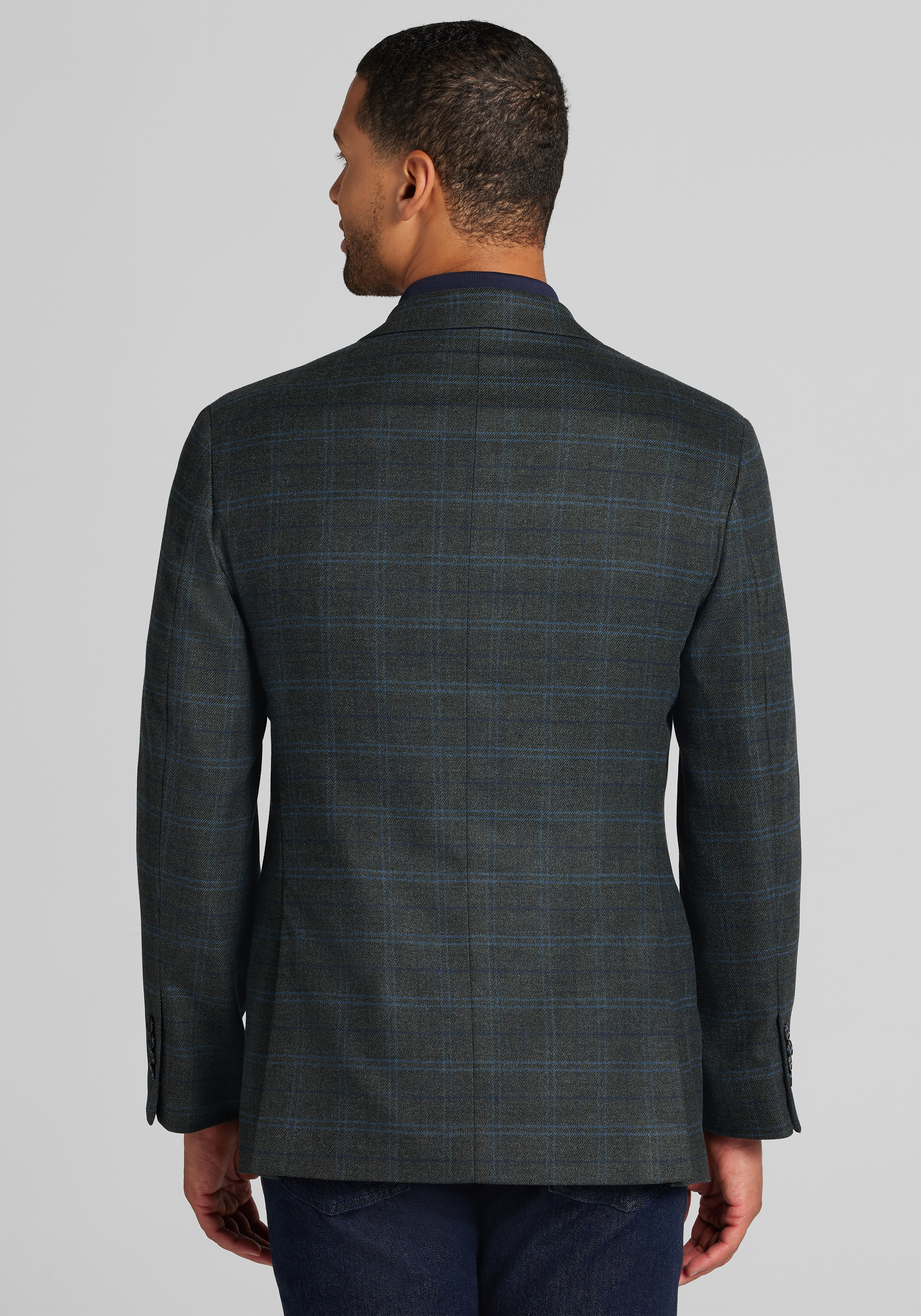 Jos. A. Bank Tailored Fit Plaid Comfort Stretch Sportcoat
