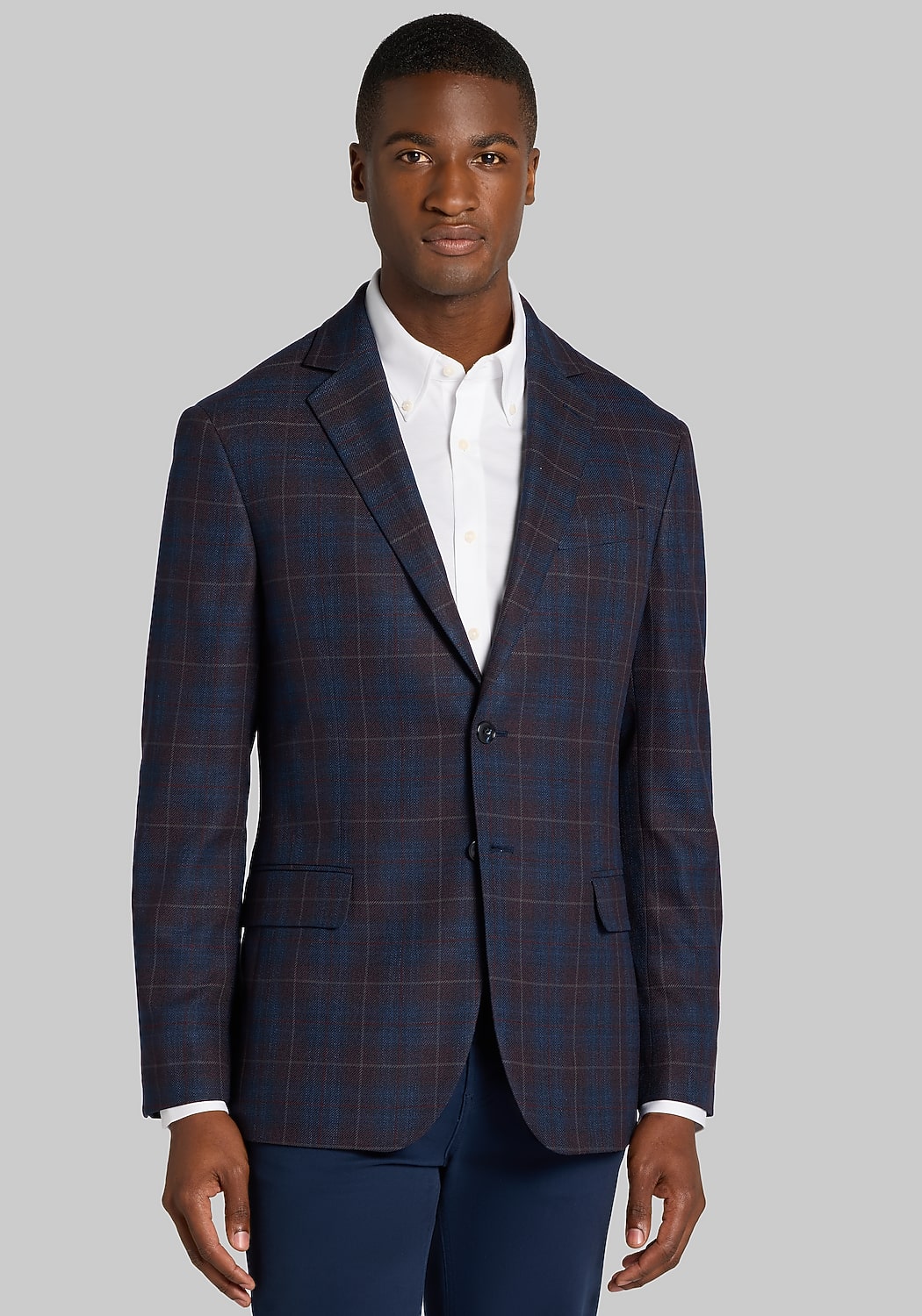 Jos. A. Bank Comfort Stretch Tailored Fit Plaid Sportcoat - Big & Tall