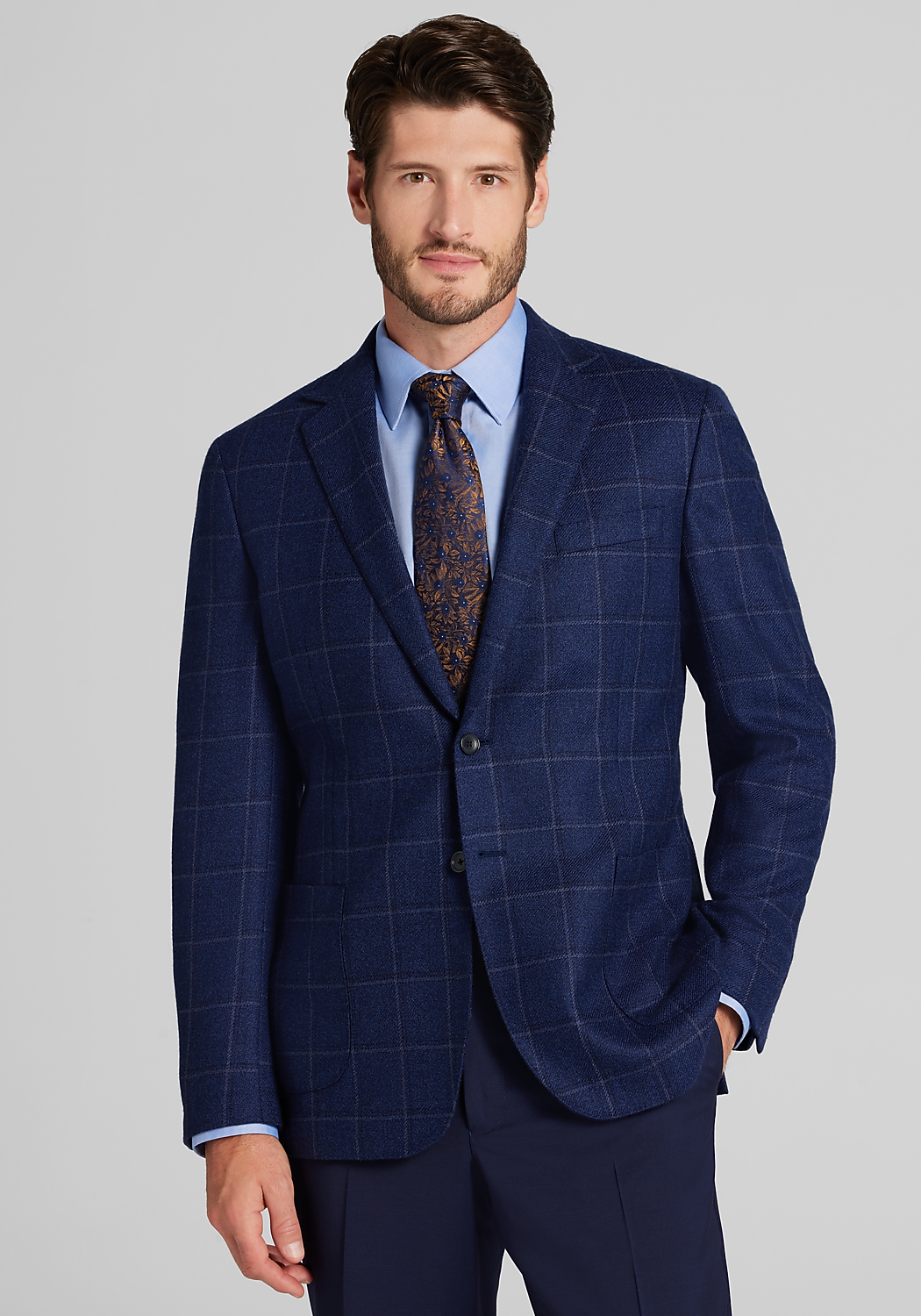 Reserve Collection Tailored Fit Windowpane Sportcoat