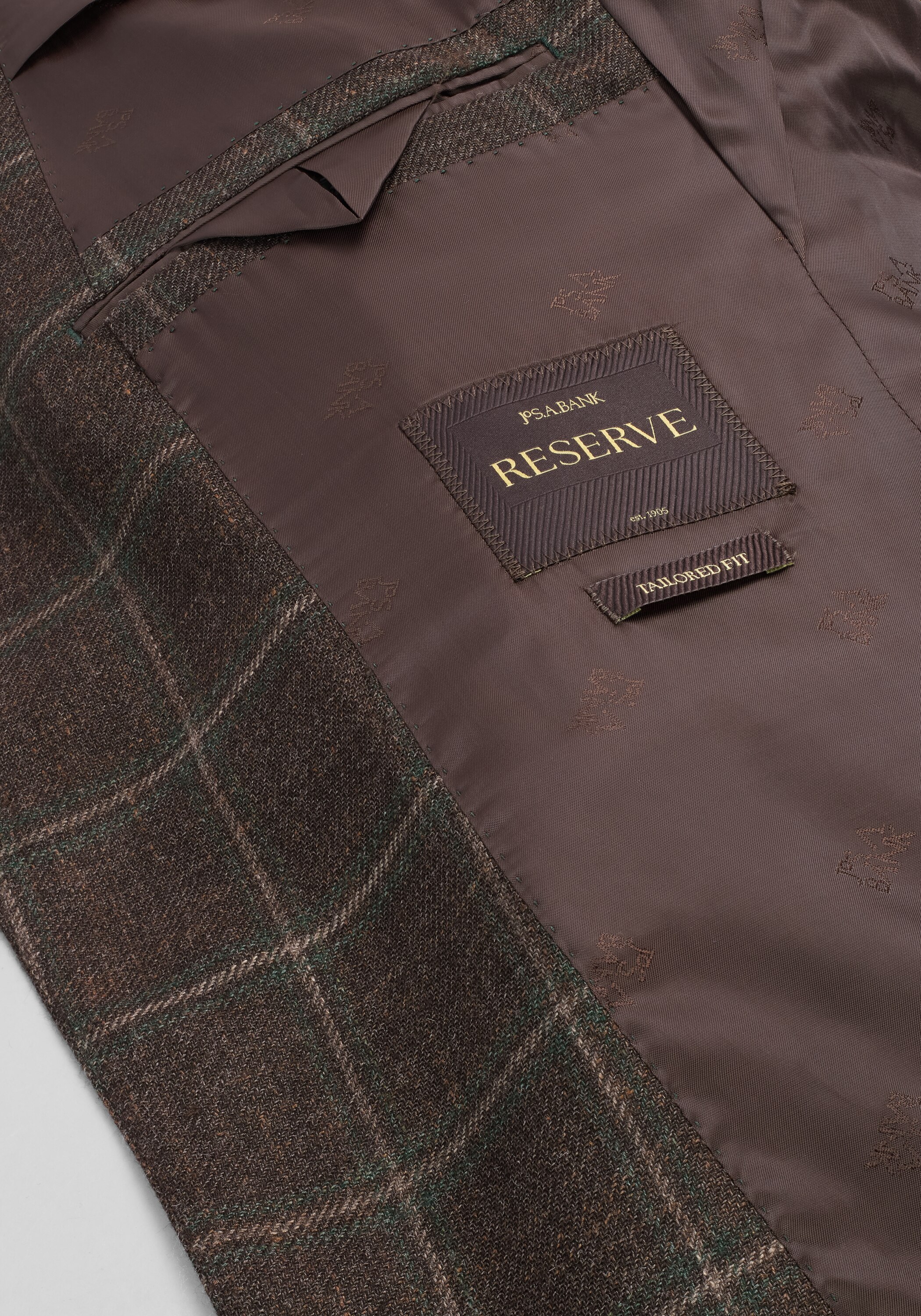 Reserve Collection Tailored Fit Wool Silk Windowpane Sportcoat