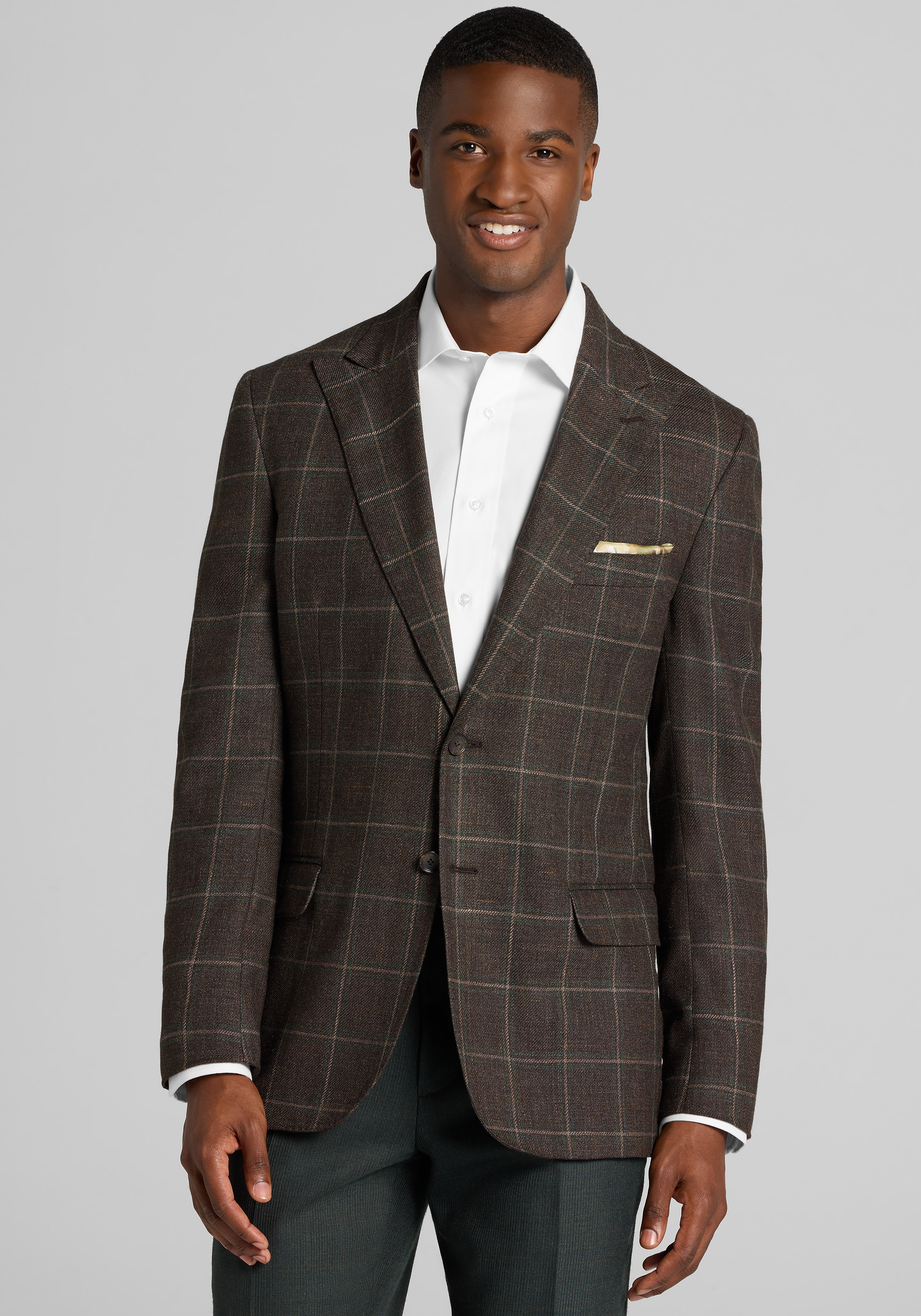 Men's Sportcoats, Reserve Collection Tailored Fit Windowpane Made in USA Sportcoat - Jos A Bank