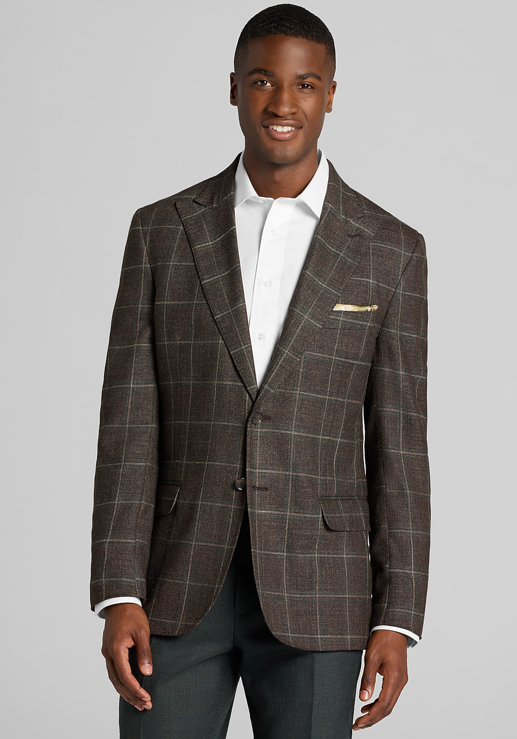 Reserve Collection Tailored Fit Windowpane Made in USA Sportcoat