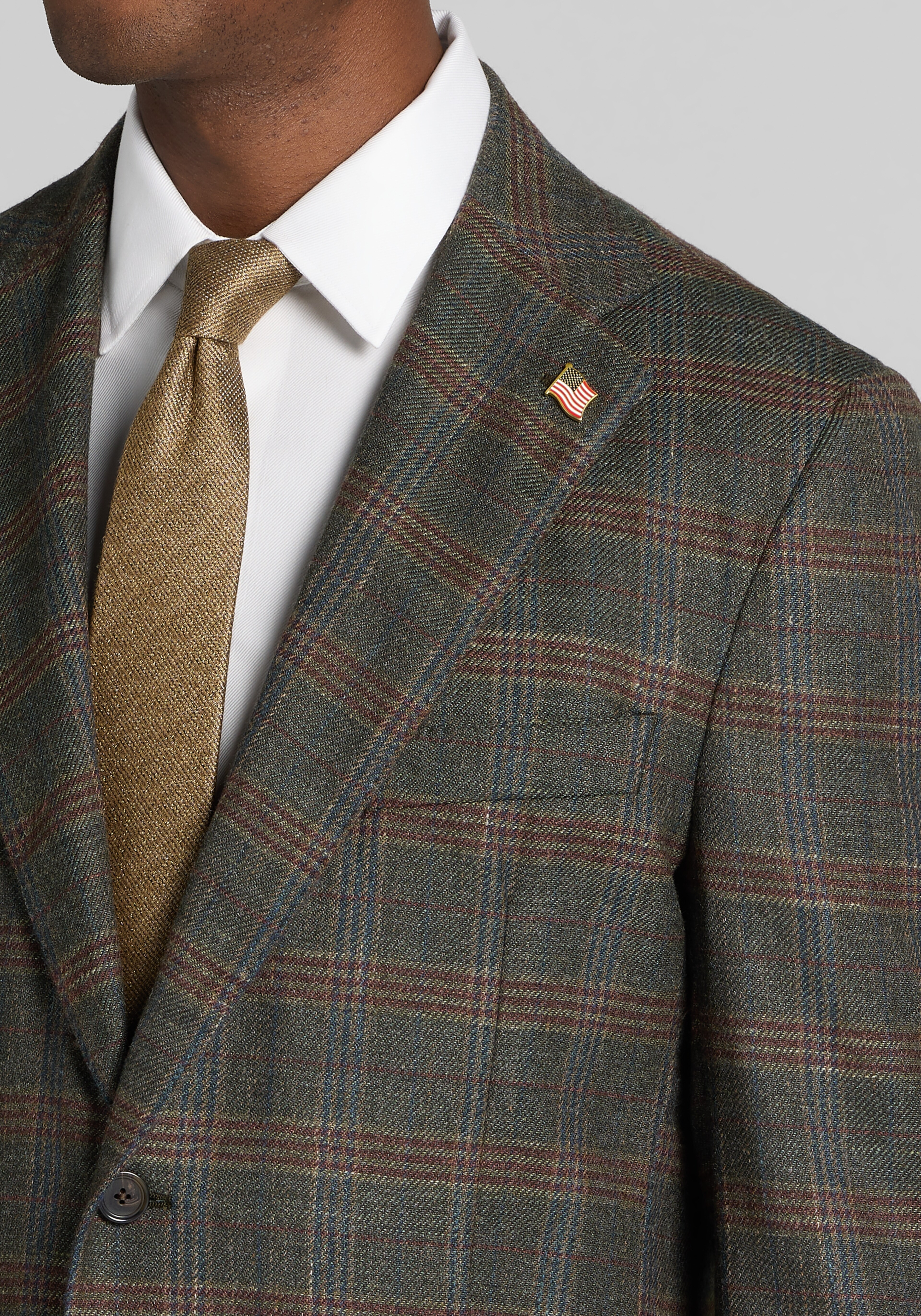 Reserve Collection Tailored Fit Plaid Sportcoat