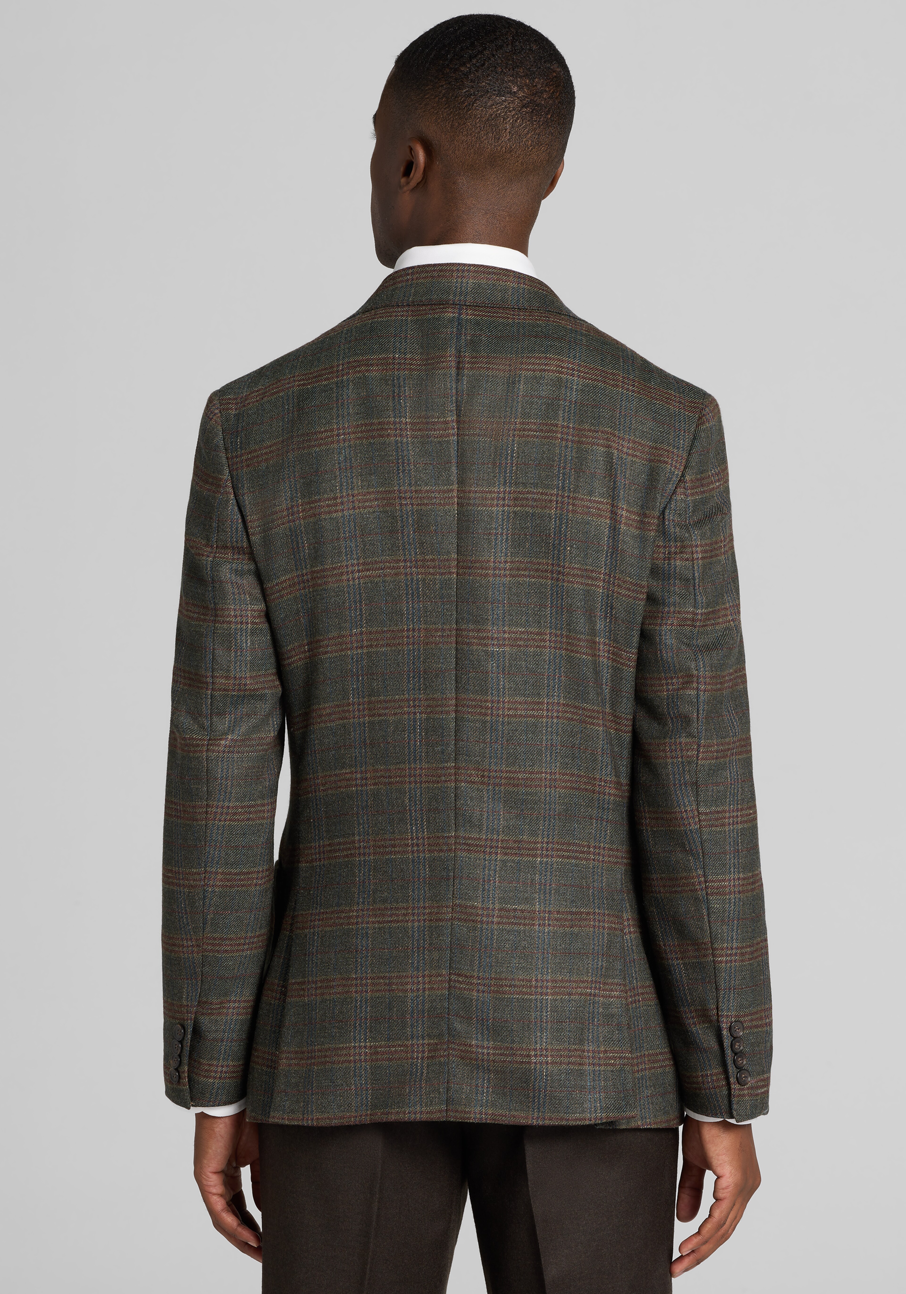 Reserve Collection Tailored Fit Plaid Sportcoat