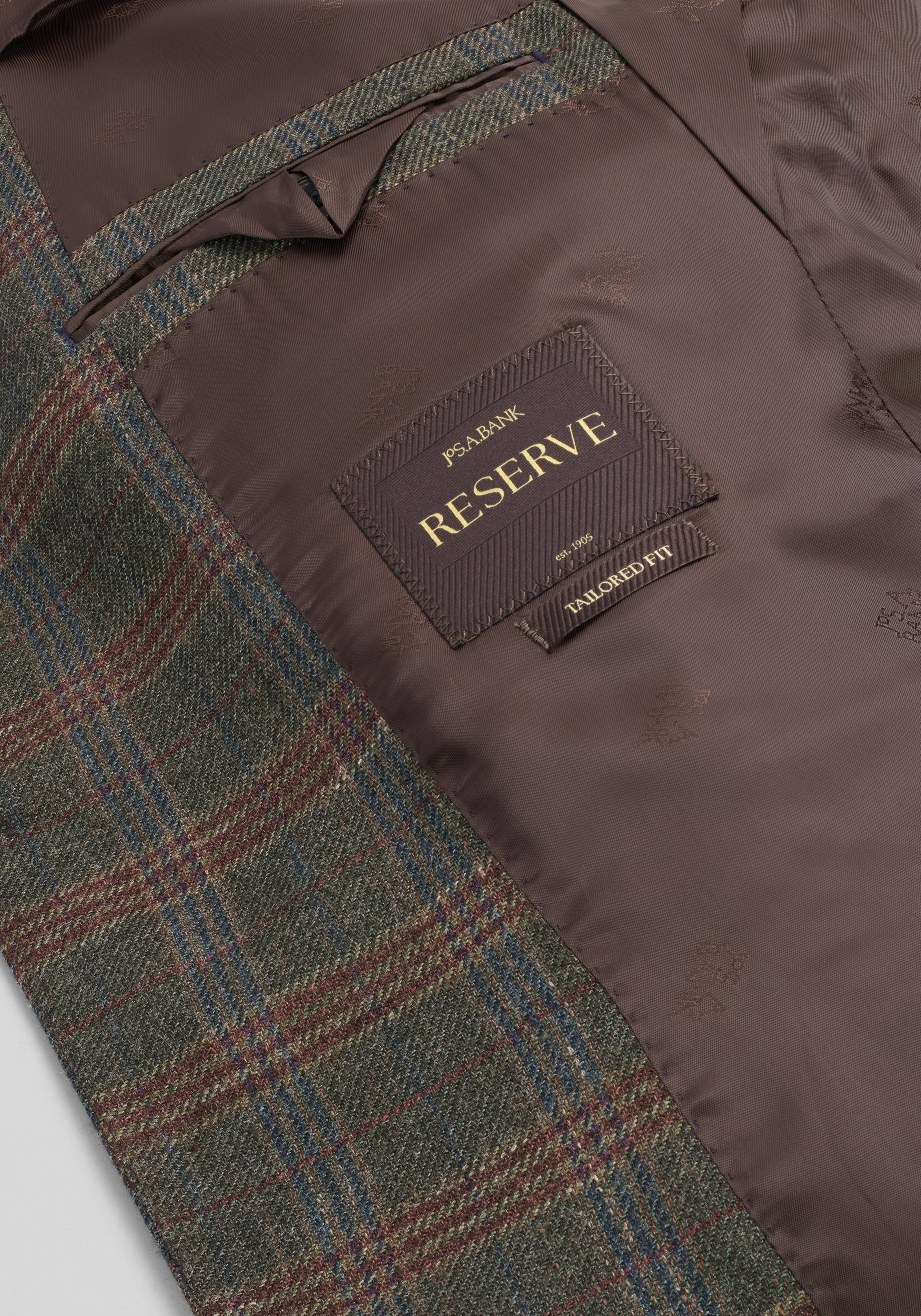 Reserve Collection Tailored Fit Plaid Sportcoat