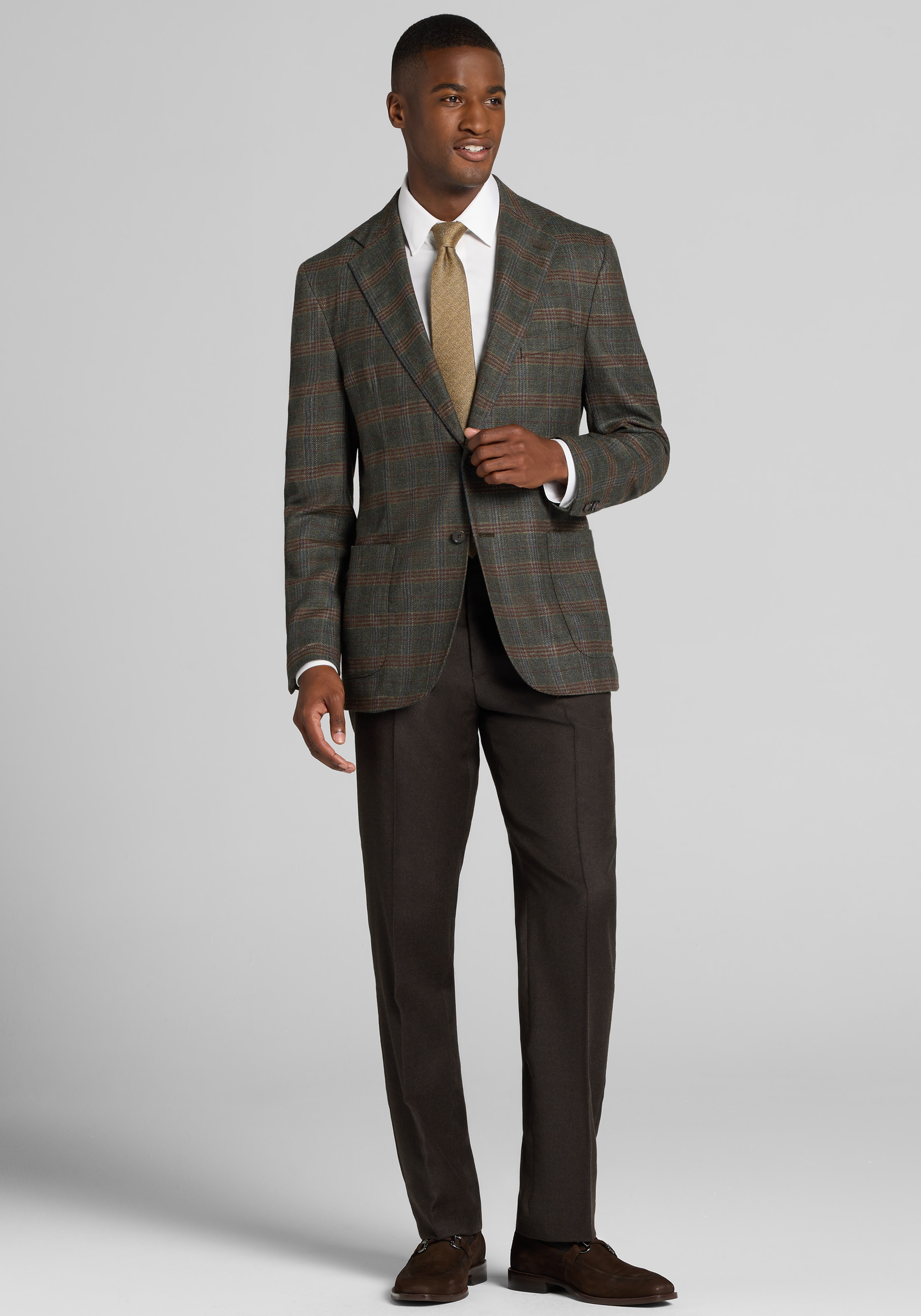 Reserve Collection Tailored Fit Plaid Sportcoat