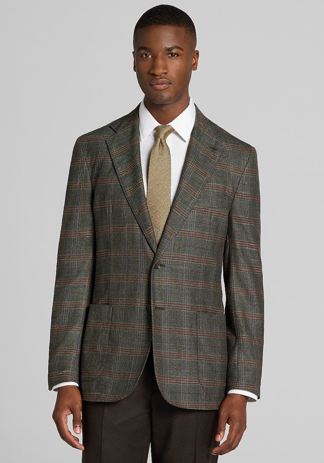 Reserve Collection Tailored Fit Plaid Sportcoat