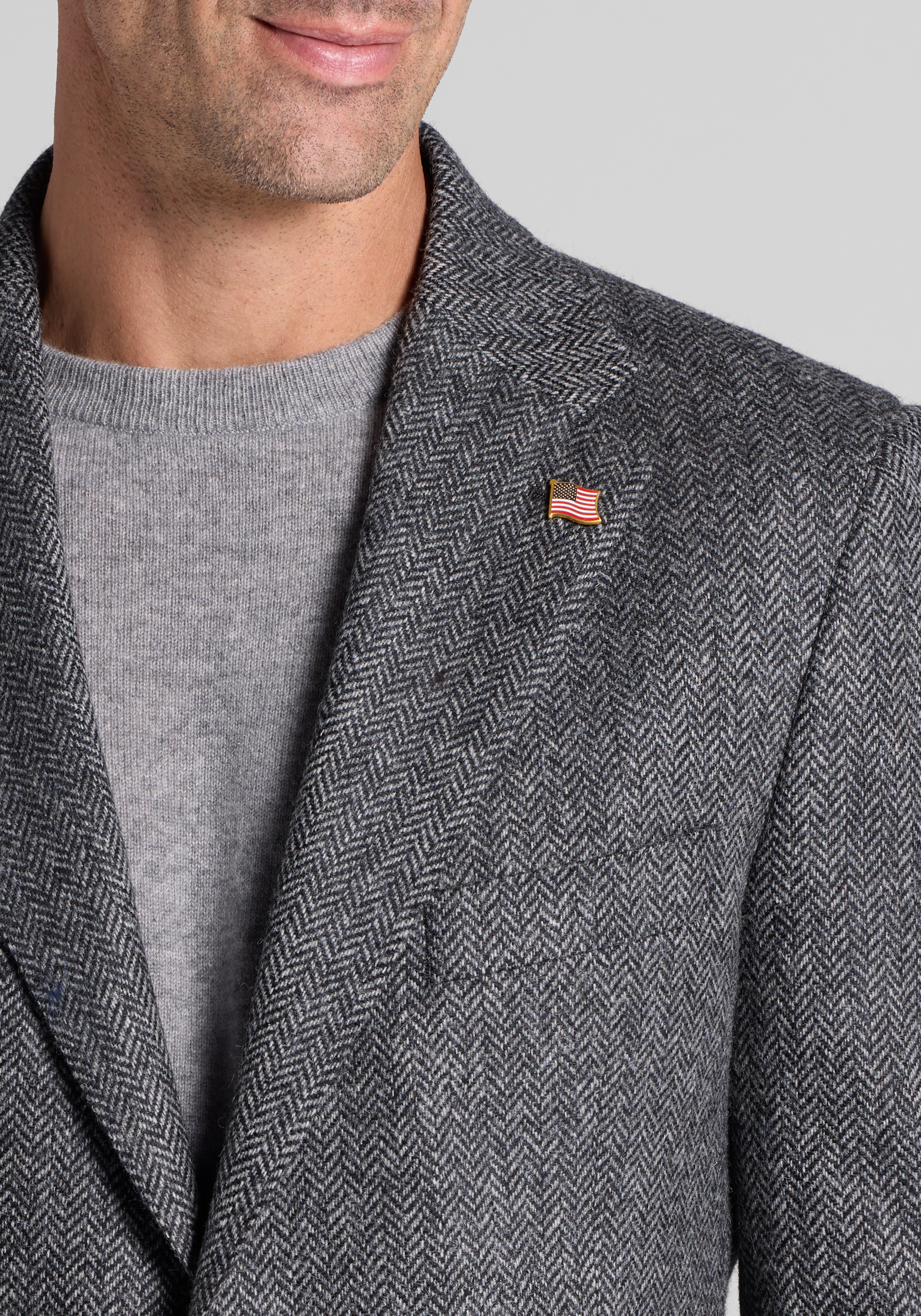 Reserve Tailored Fit Herringbone 100% Wool Sportcoat