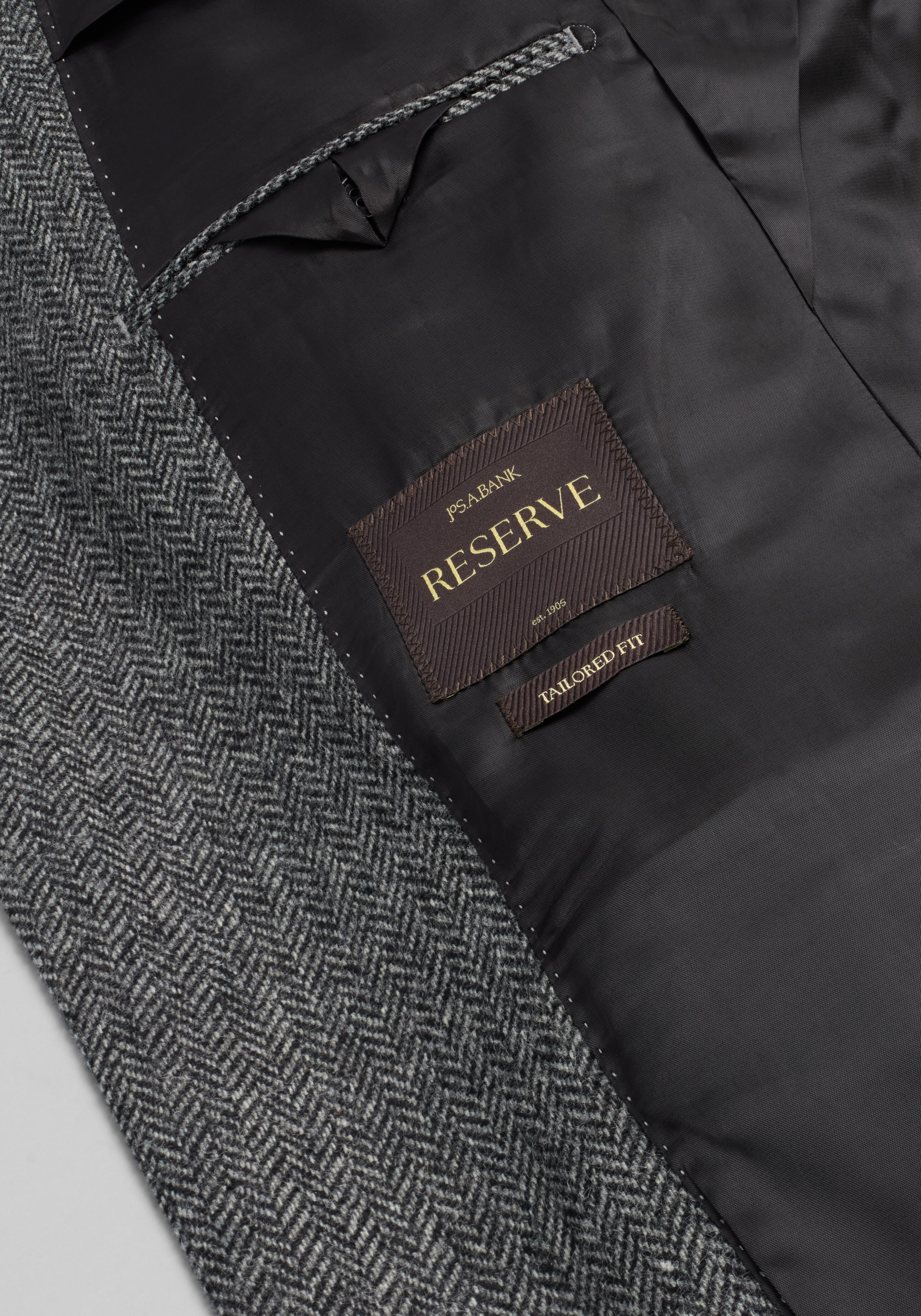 Reserve Tailored Fit Herringbone 100% Wool Sportcoat