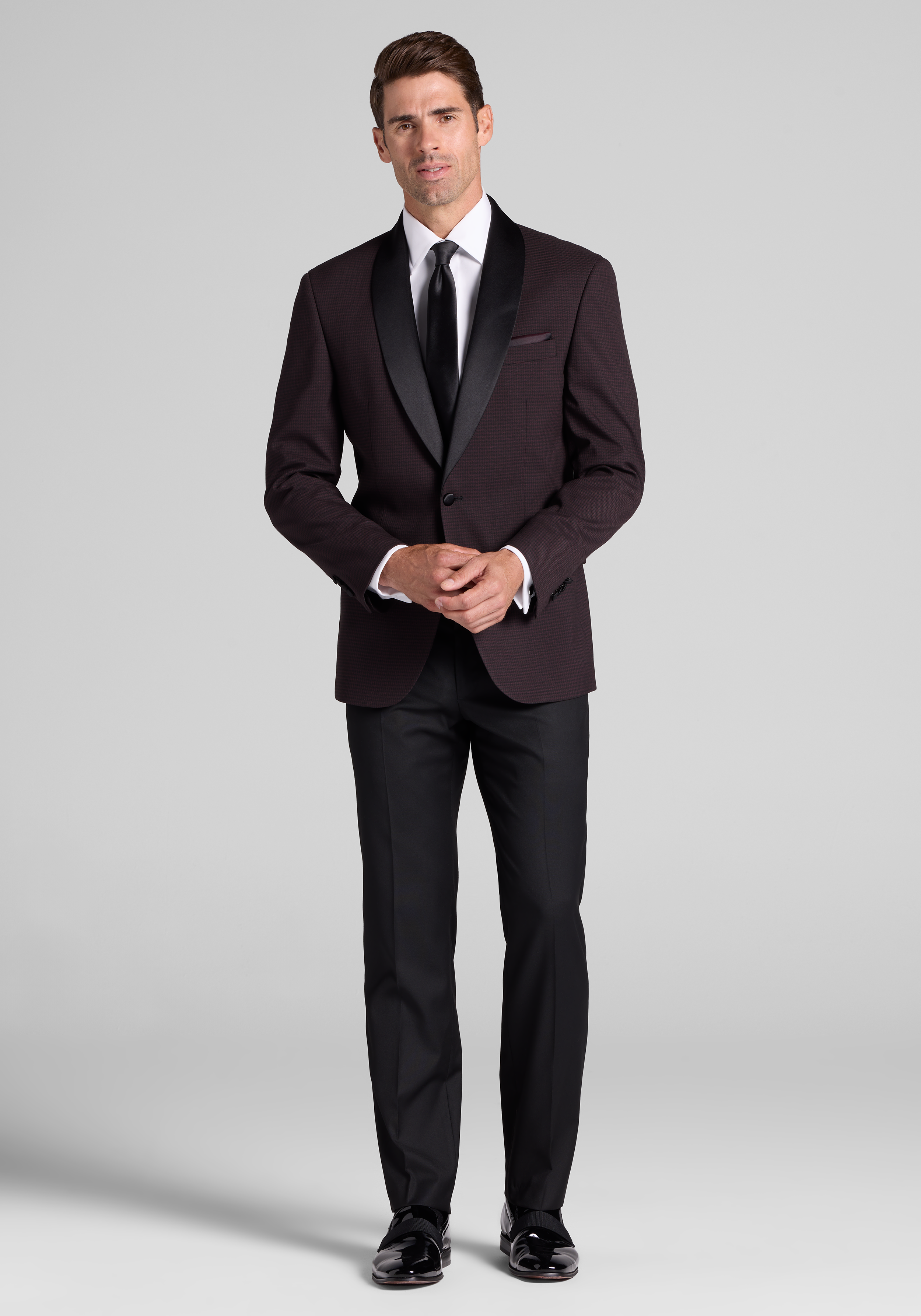 Jos. A. Bank Comfort Stretch Tailored Fit Houndstooth Dinner Jacket