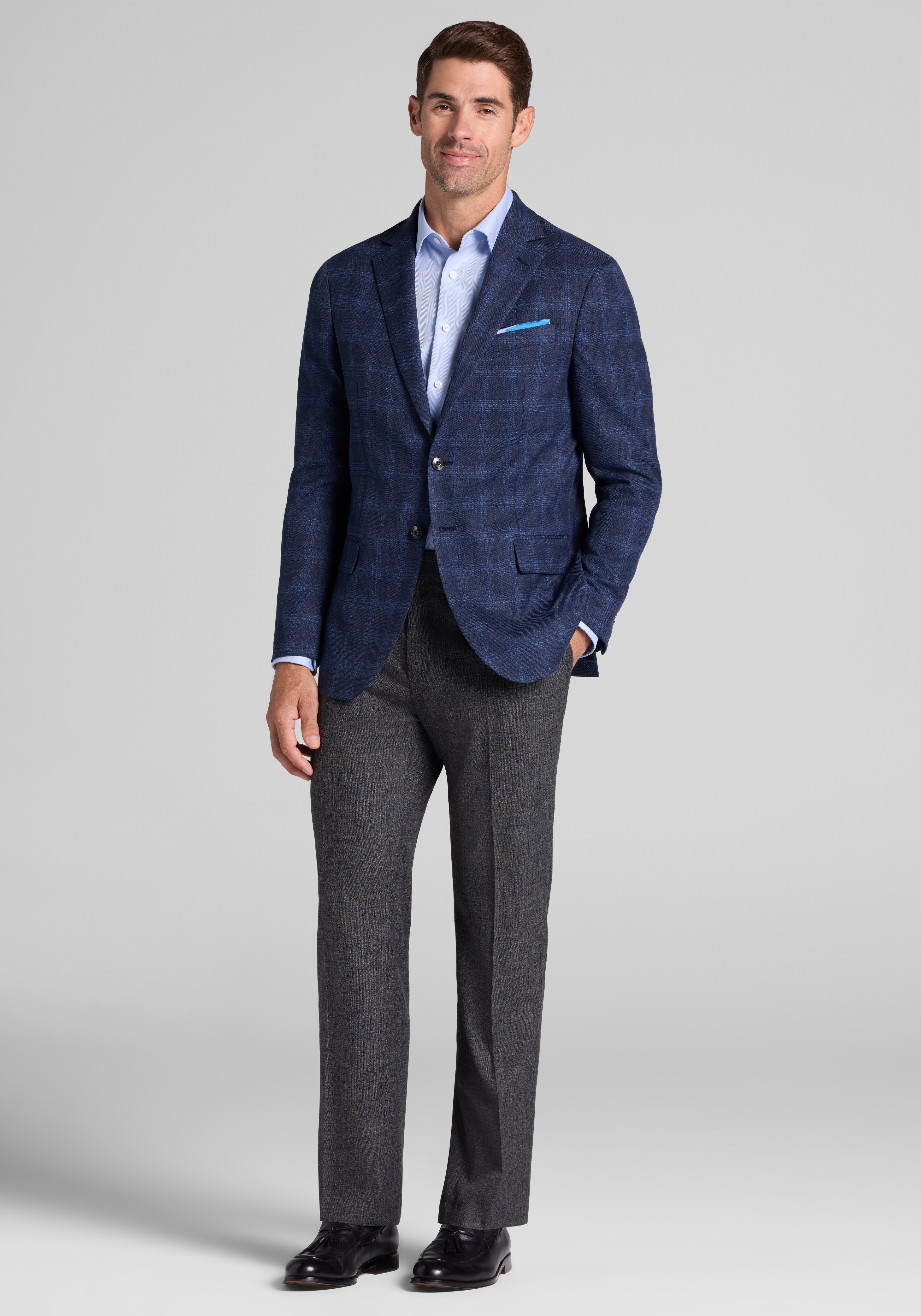Jos. A. Bank Comfort Stretch Tailored Fit Windowpane Sportcoat