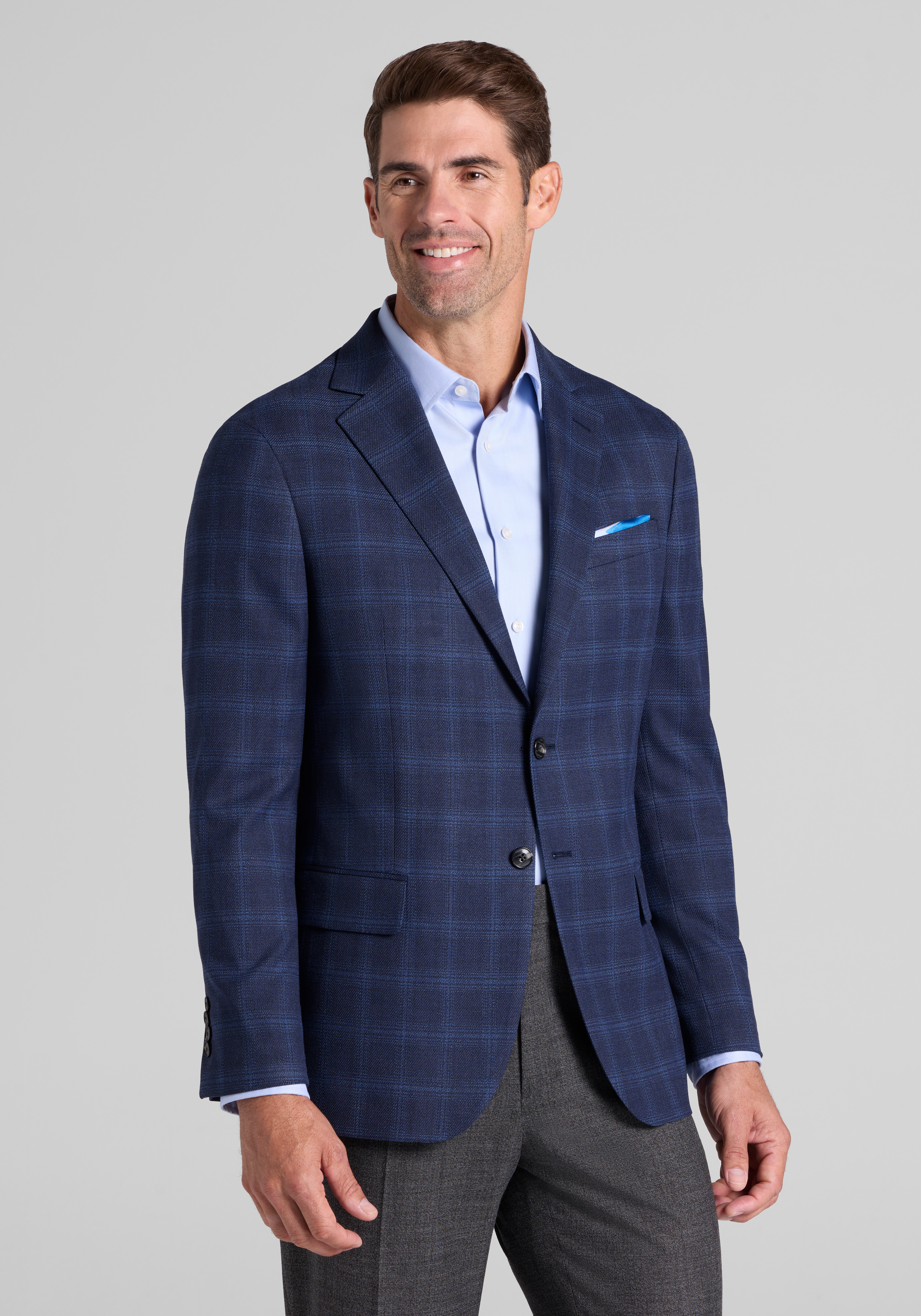 Men's Sportcoats, Jos. A. Bank Comfort Stretch Tailored Fit Windowpane Sportcoat - Jos A Bank