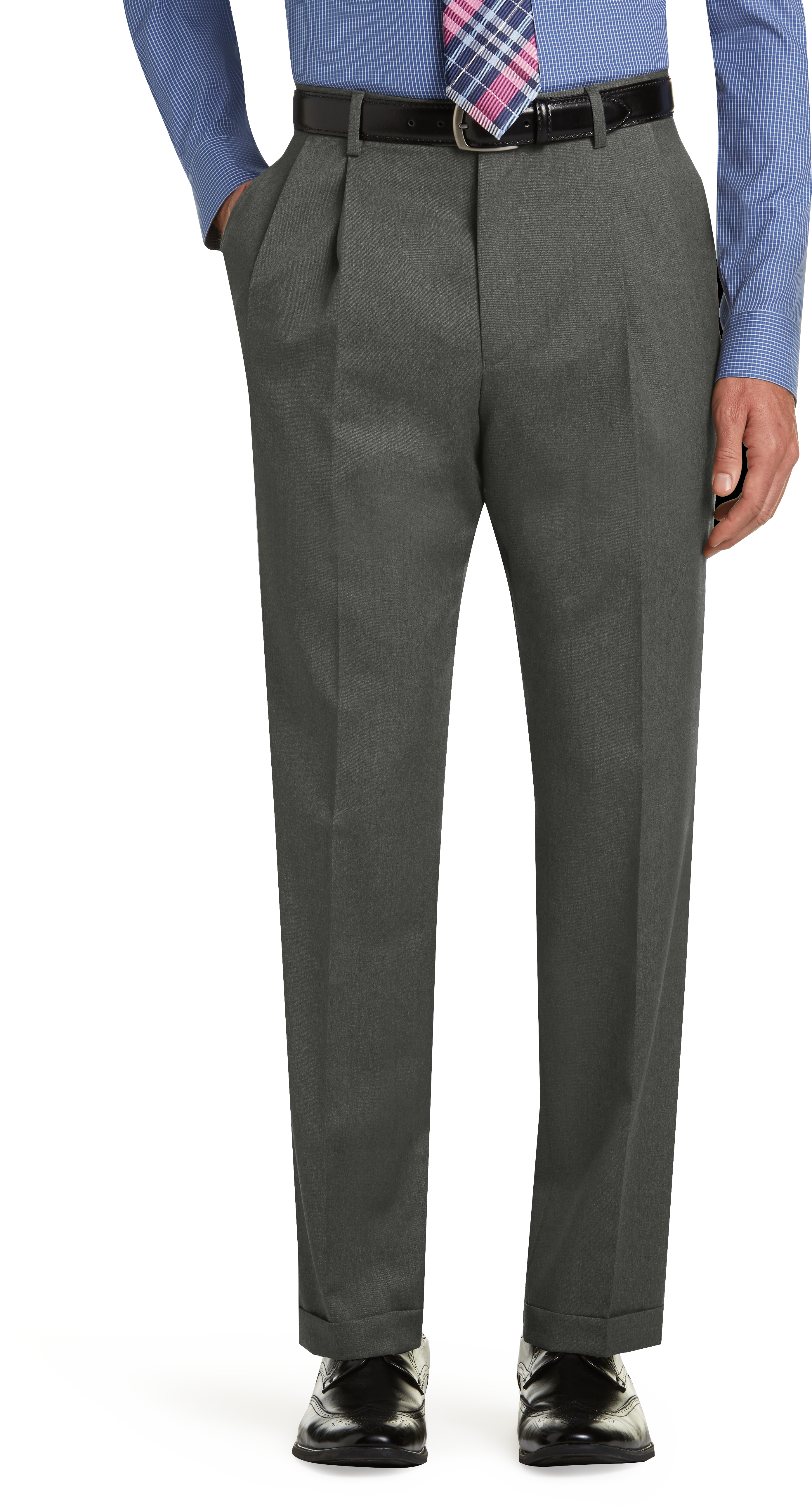 pants with pleated front