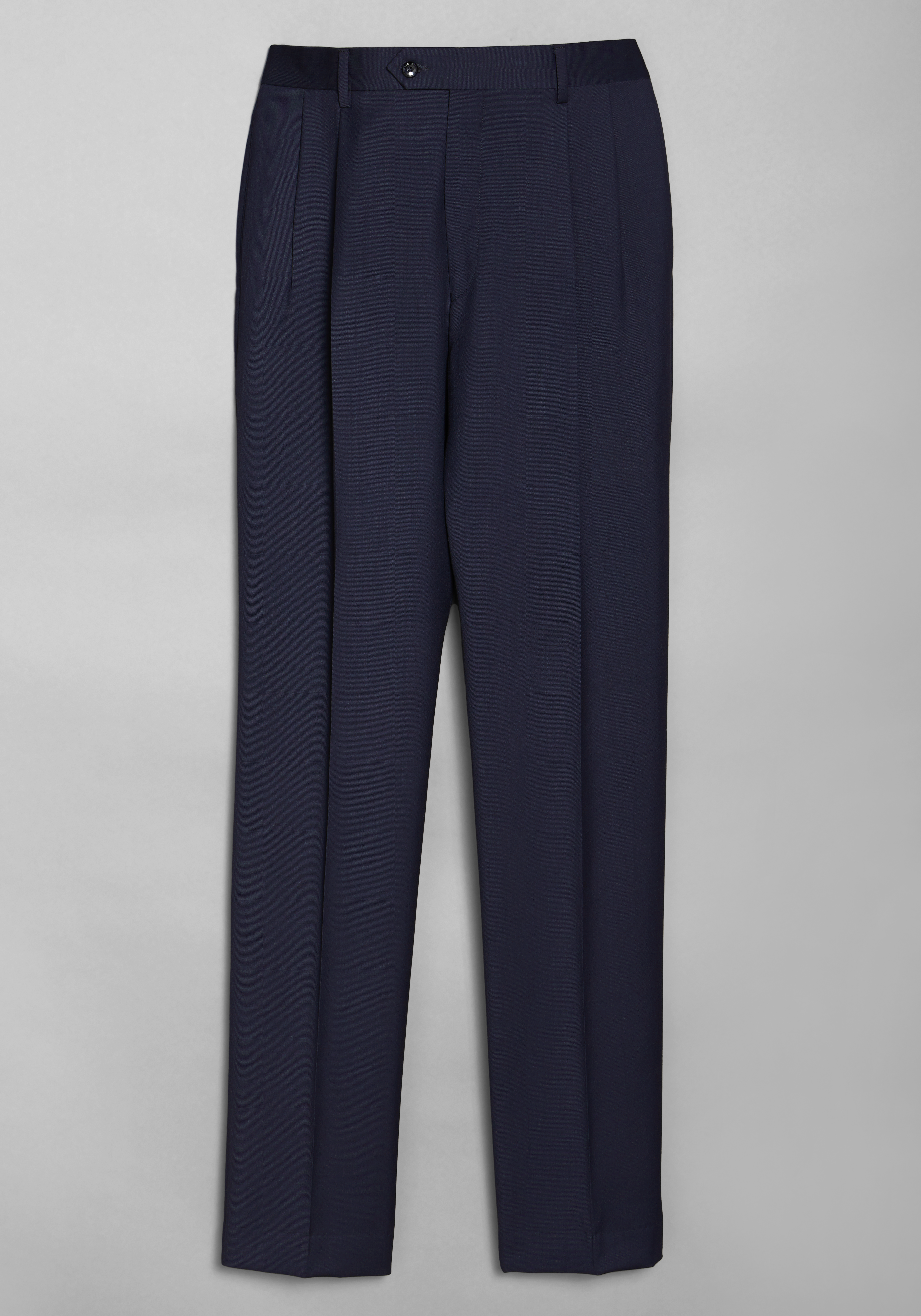 Executive Collection Executive Fit Wool Gabardine Pleated Dress Pants ...