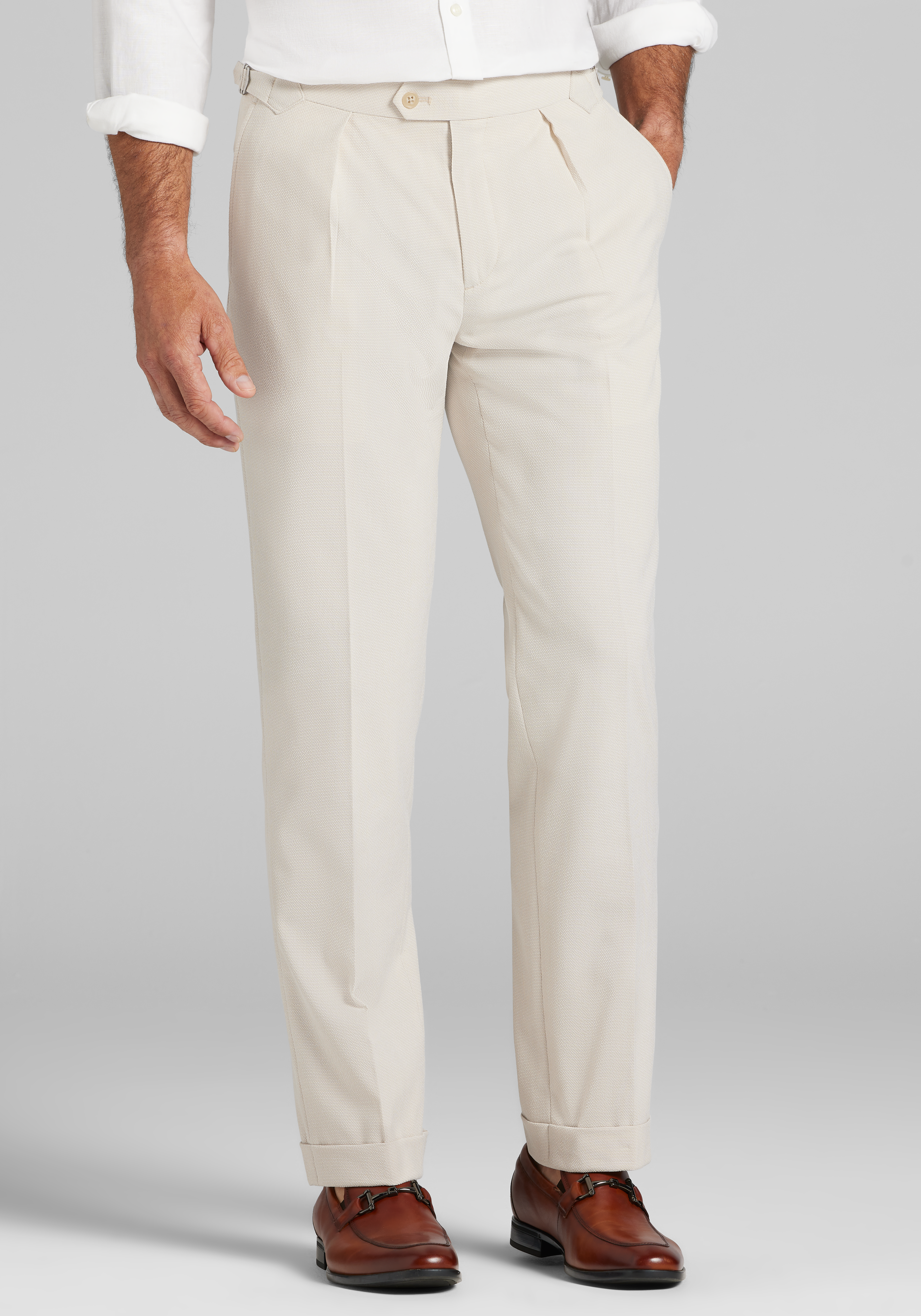 Men's Pants, Comfort Stretch Textured Seersucker Dress Pants - Jos A Bank