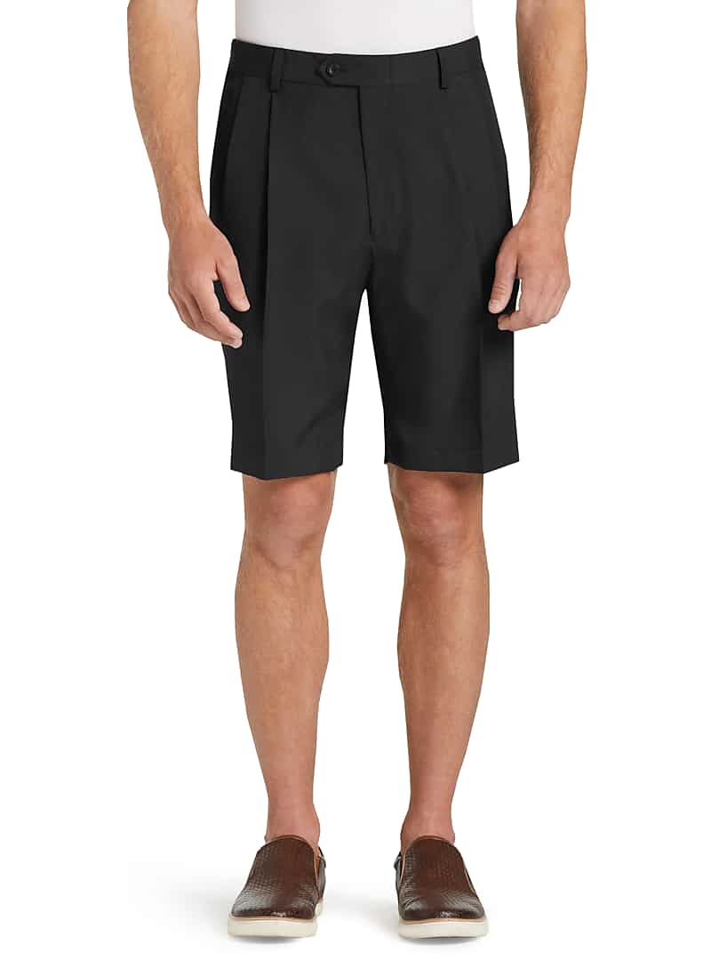 Jos. A. Bank Men's Traveler Performance Pleat Front Traditional Fit Comfort Waist Shorts