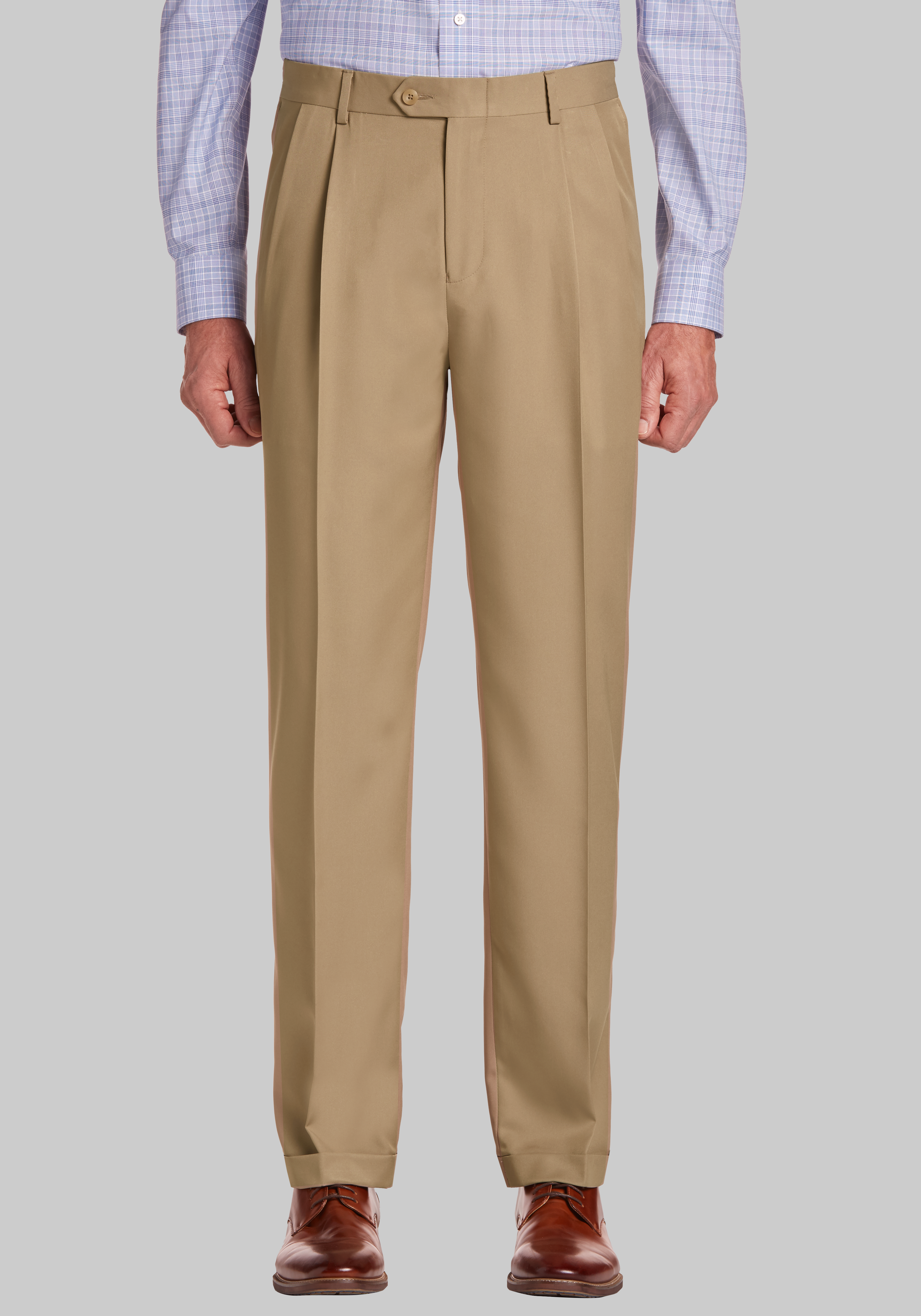 Traveler Performance Traditional Fit Pleated Front Pants - Memorial Day  Deals