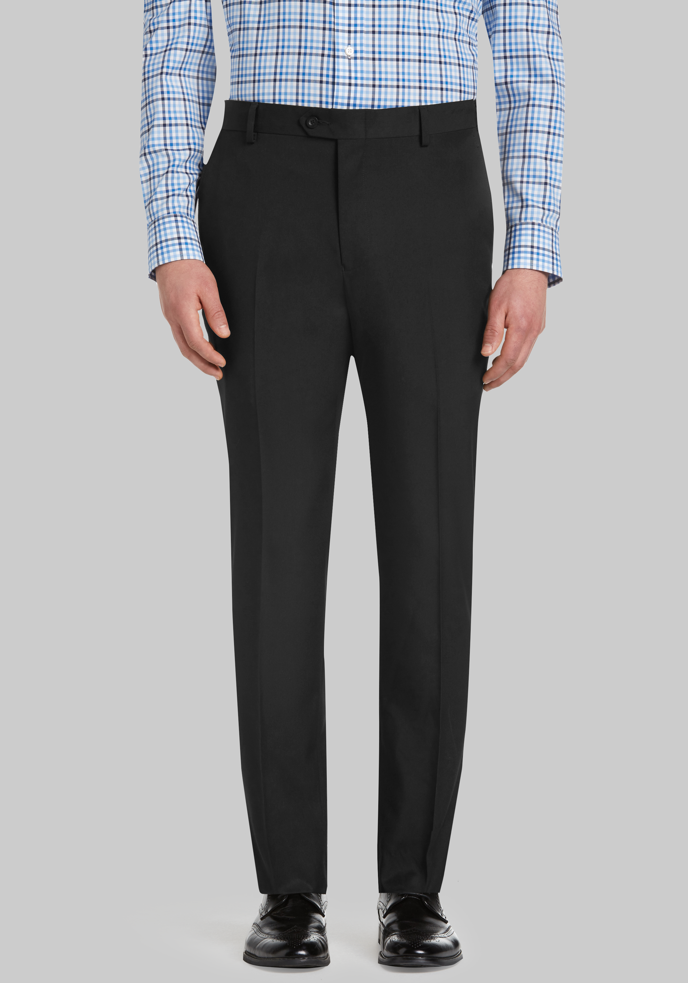Men's Black Formal Trousers, Slim & Regular Fit