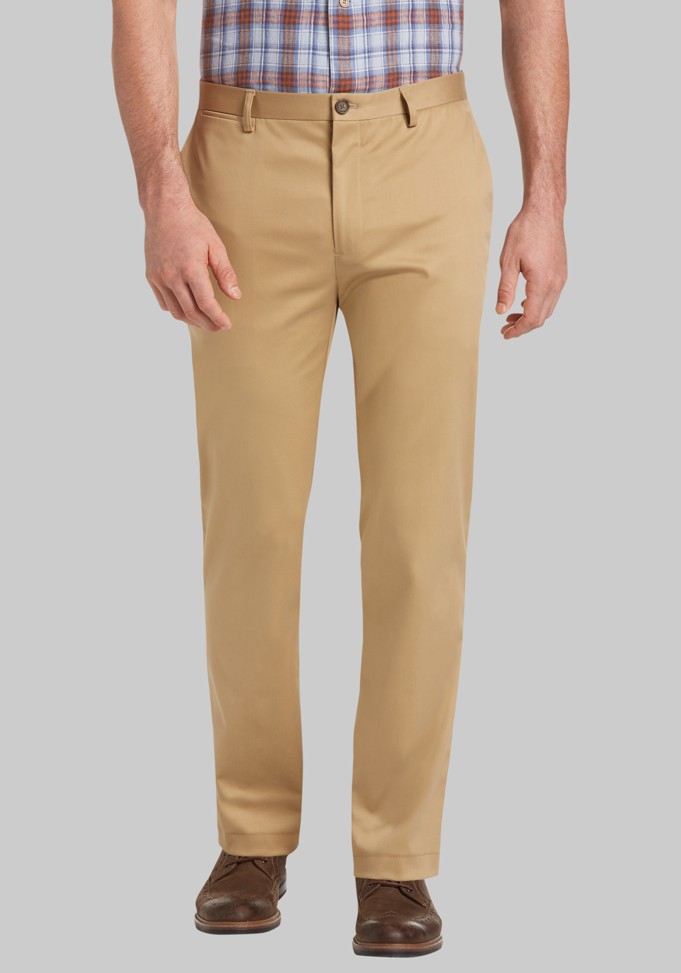 Traveler Performance Tailored Fit Flat Front Pants