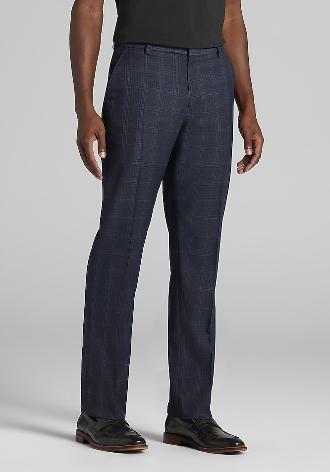 Bank Tailored Fit Plaid Dress Pants Big Tall New