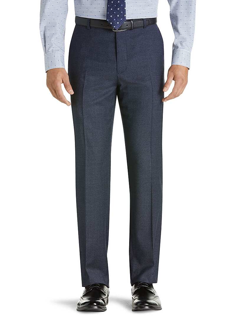 1905 Collection Tailored Fit Flat Front PreHemmed Houndstooth Dress