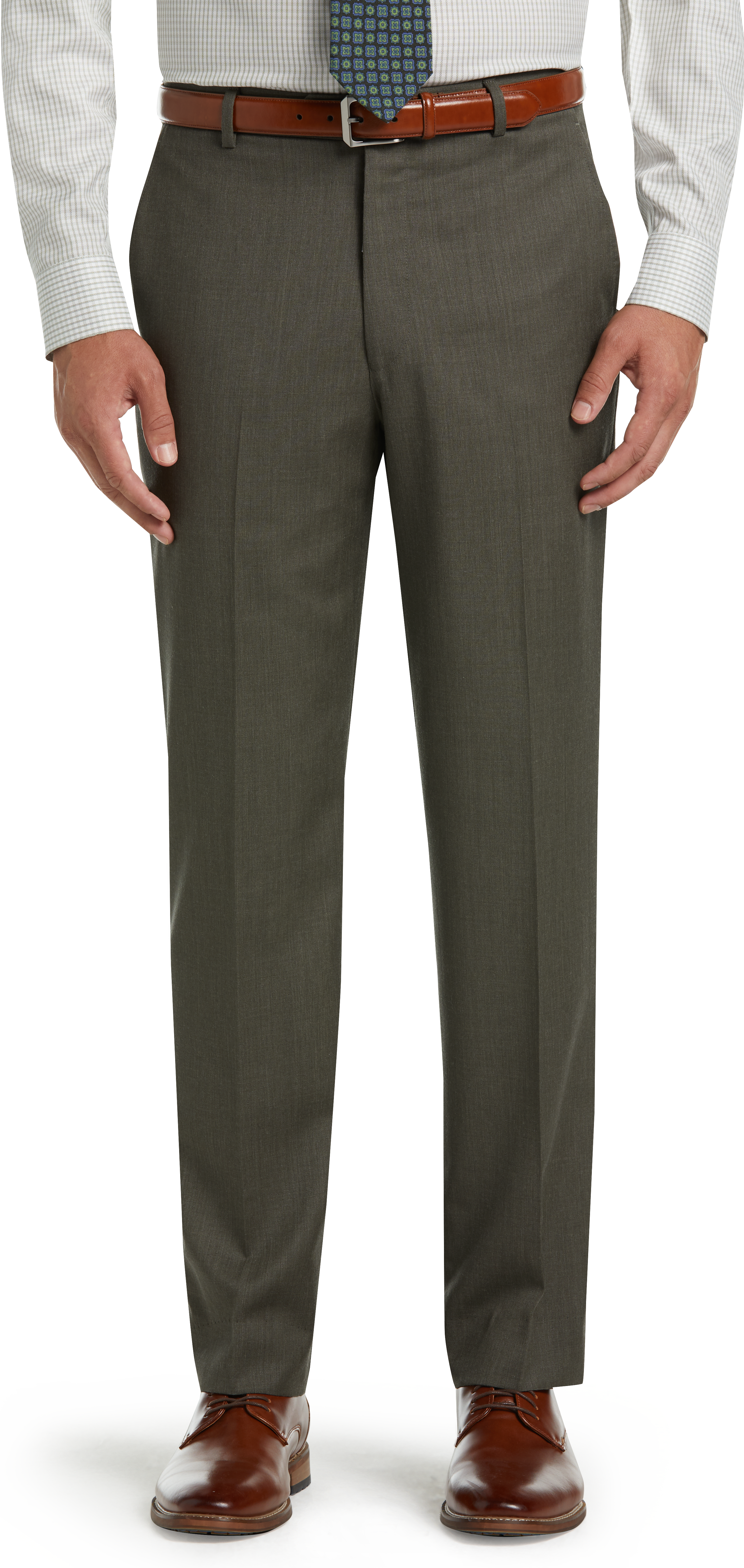 Executive Collection Tailored Fit Flat Front Dress Pants - Big & Tall ...