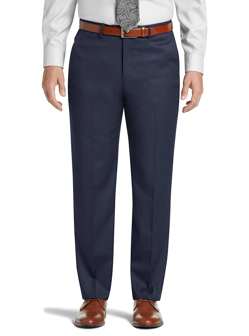 Reserve Collection Tailored Fit REDA 1865 Sustainawool Dress Pants (Bright Navy)