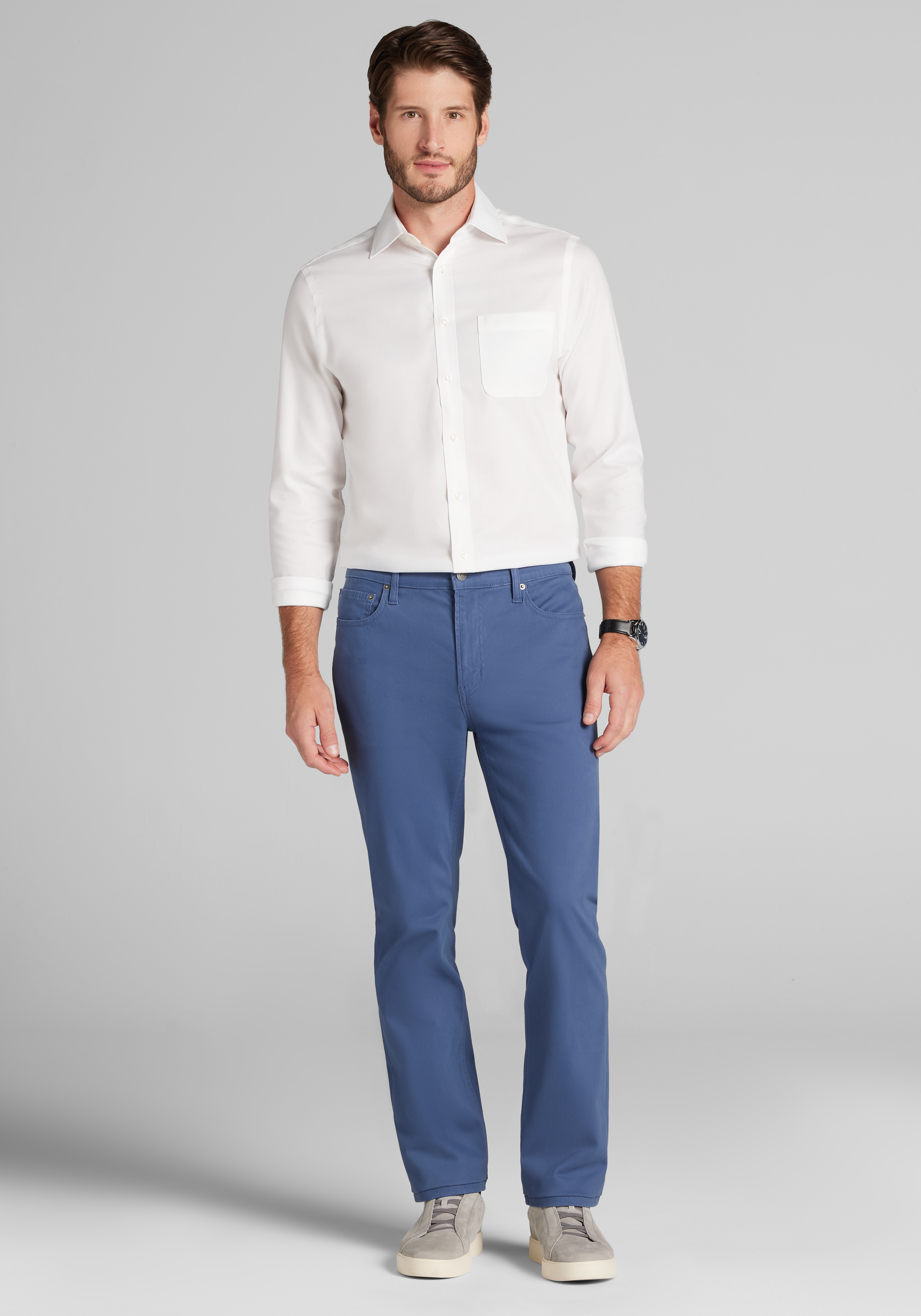 Jos. A. Bank Comfort Stretch Tailored Fit Satin 5-Pocket Pants