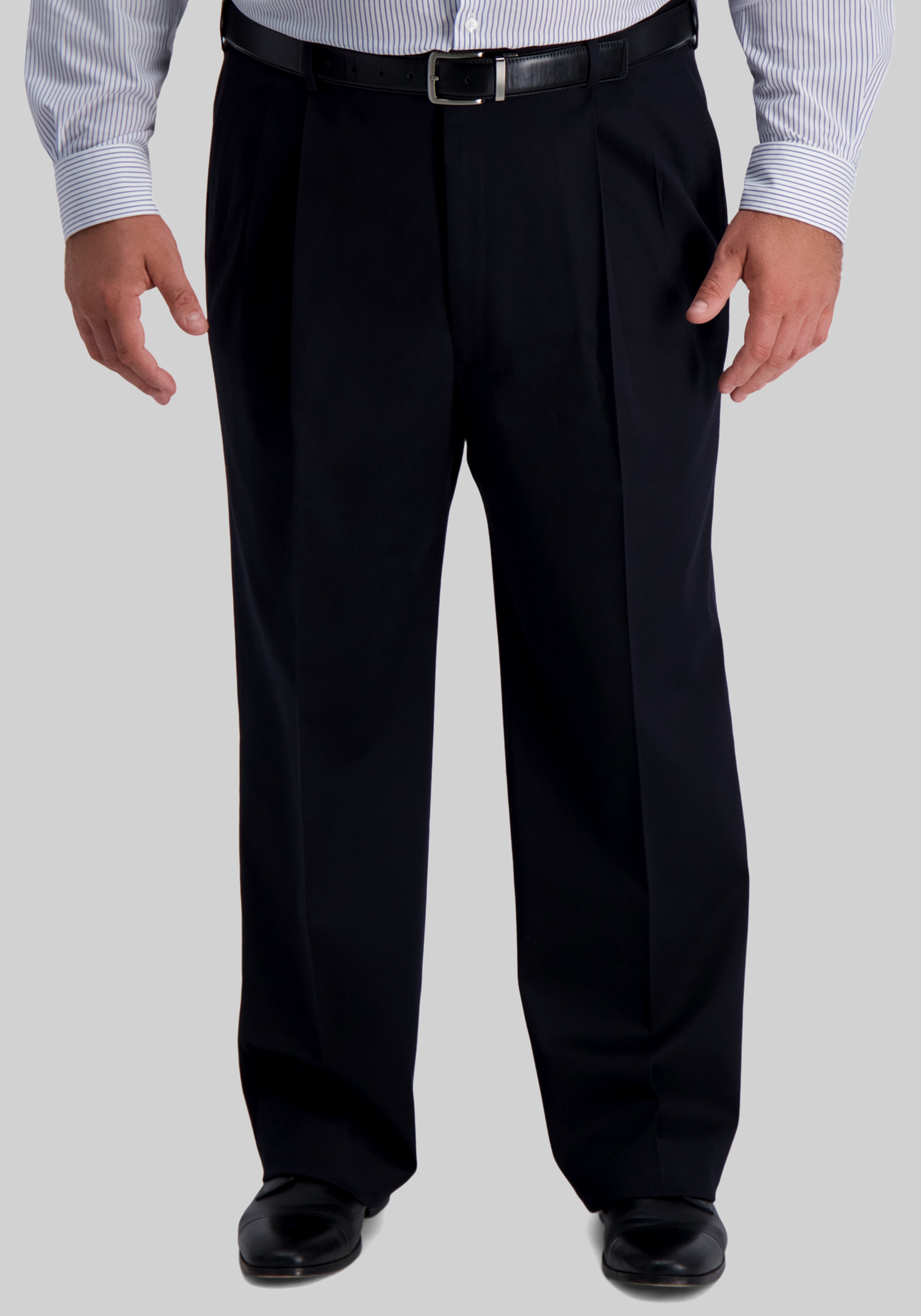 Men's Pants, Haggar Classic Fit Pleated No Iron Pants - Big & Tall - Jos A Bank
