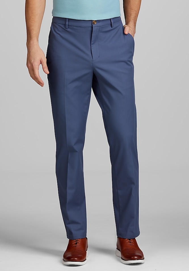 Traveler® Performance Tailored Fit Cotton Blend Flat Front Golf