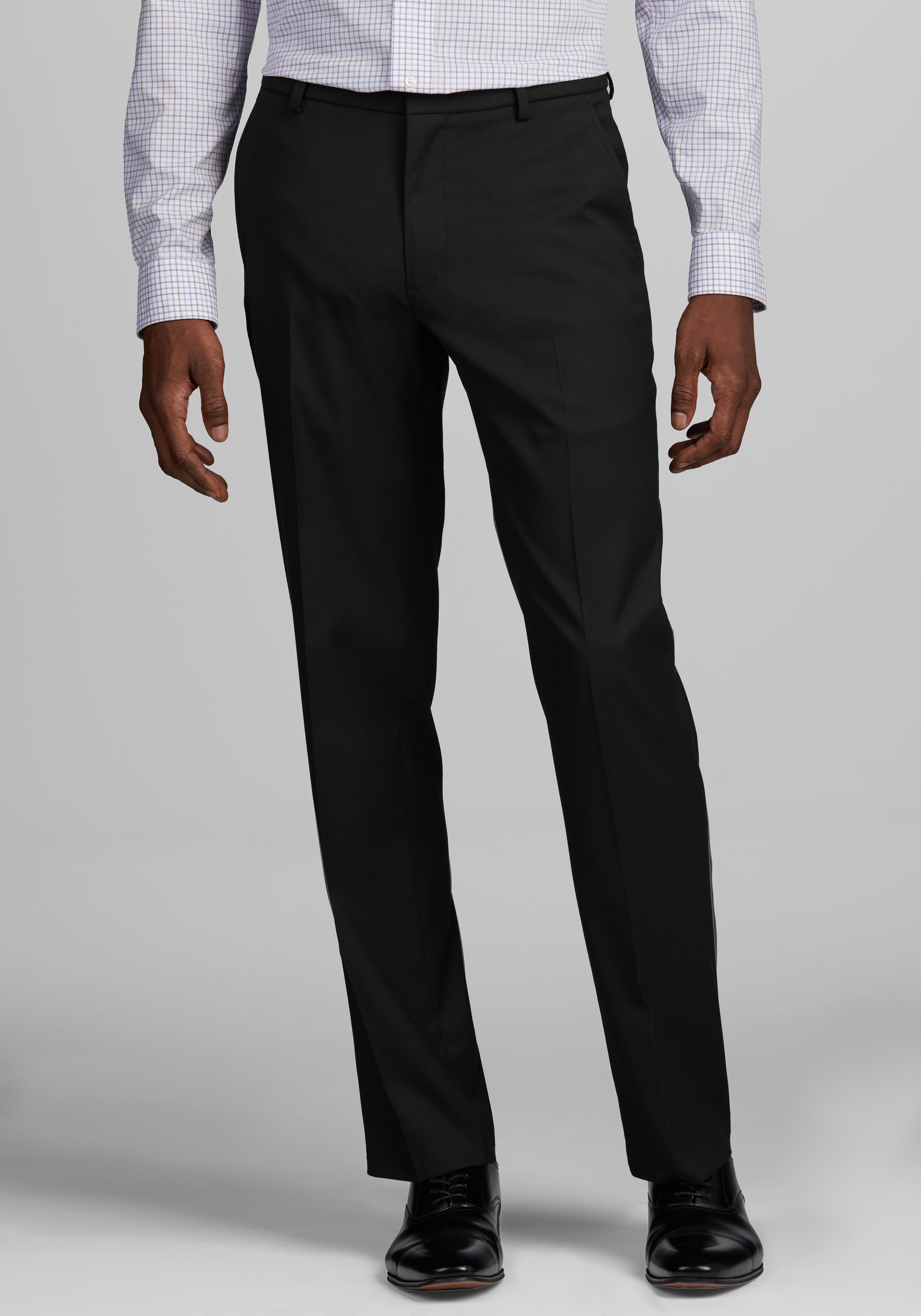 Buy Men's Black Pleat Less Formal Pants for Both Office and Personal Use ( Size - 40) at