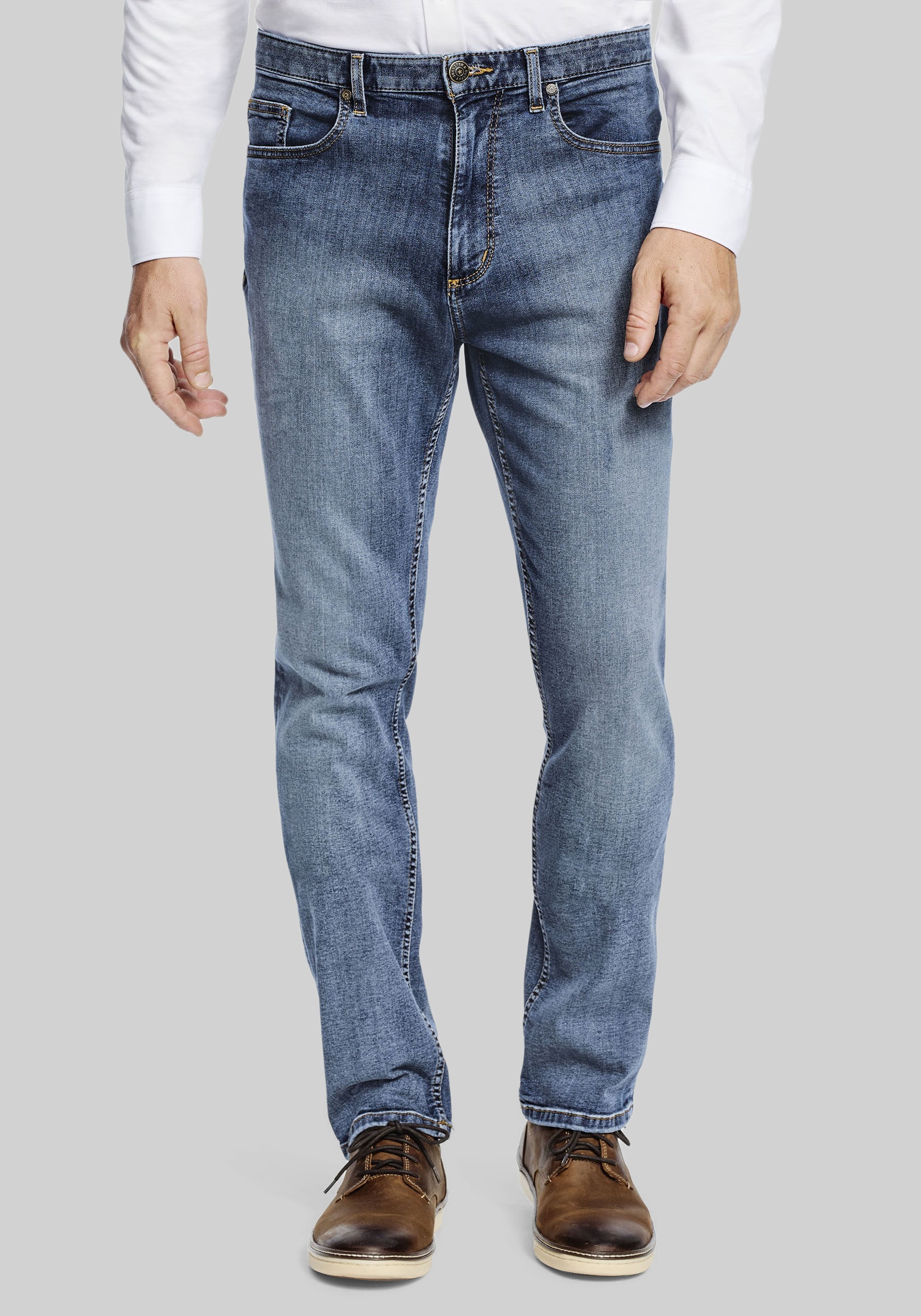 Men's Pants, Tailored Fit Straight Leg Denim Jean - Jos A Bank