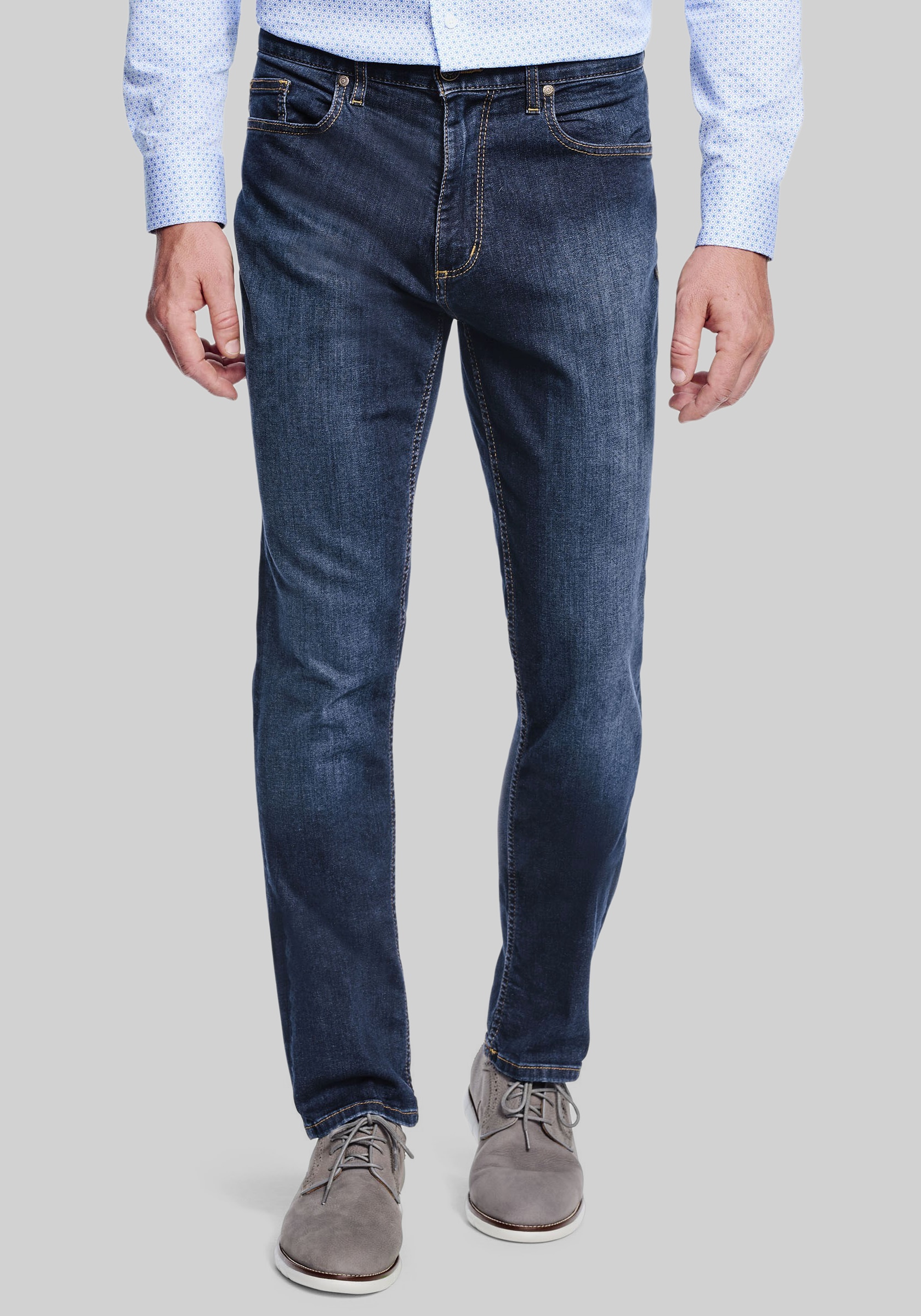 Men's Pants, Johnston & Murphy Tailored Fit Straight Leg Denim Jeans - Jos A Bank