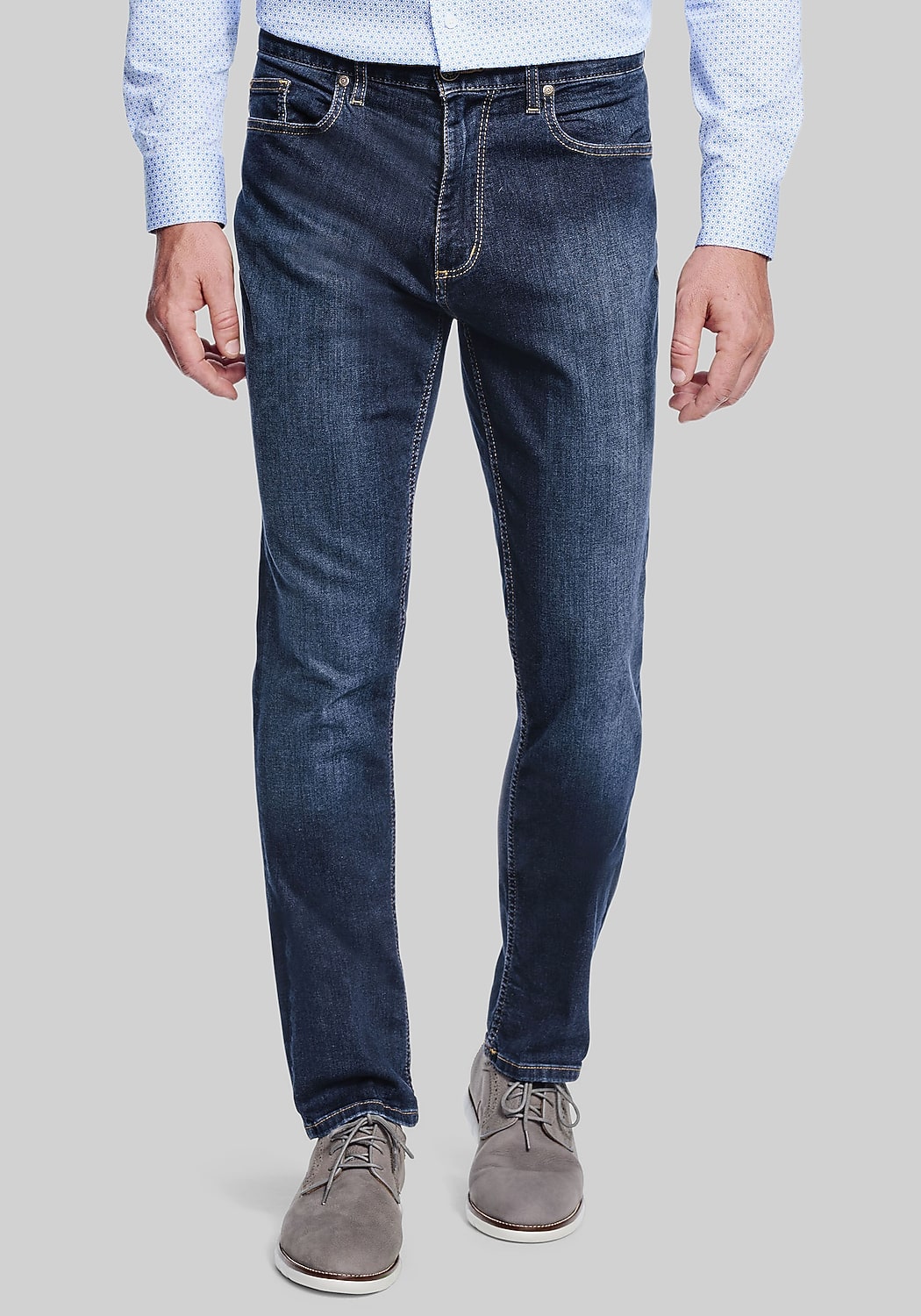 Johnston & Murphy Tailored Fit Straight Leg Denim Jeans
