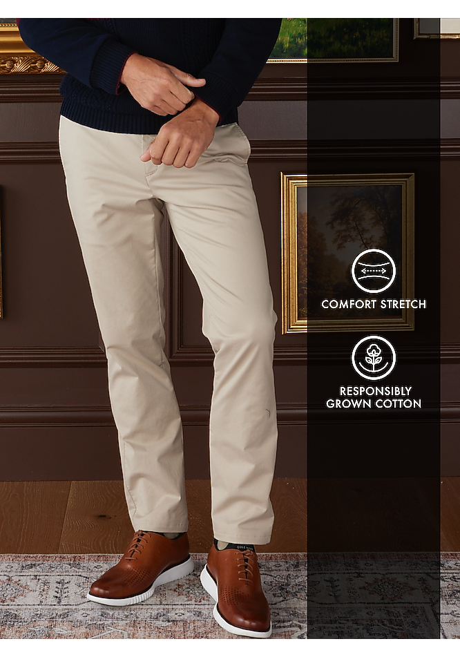 Jos. A. Bank Tailored Fit Stretch Chinos - Jos. A. Bank Comfort