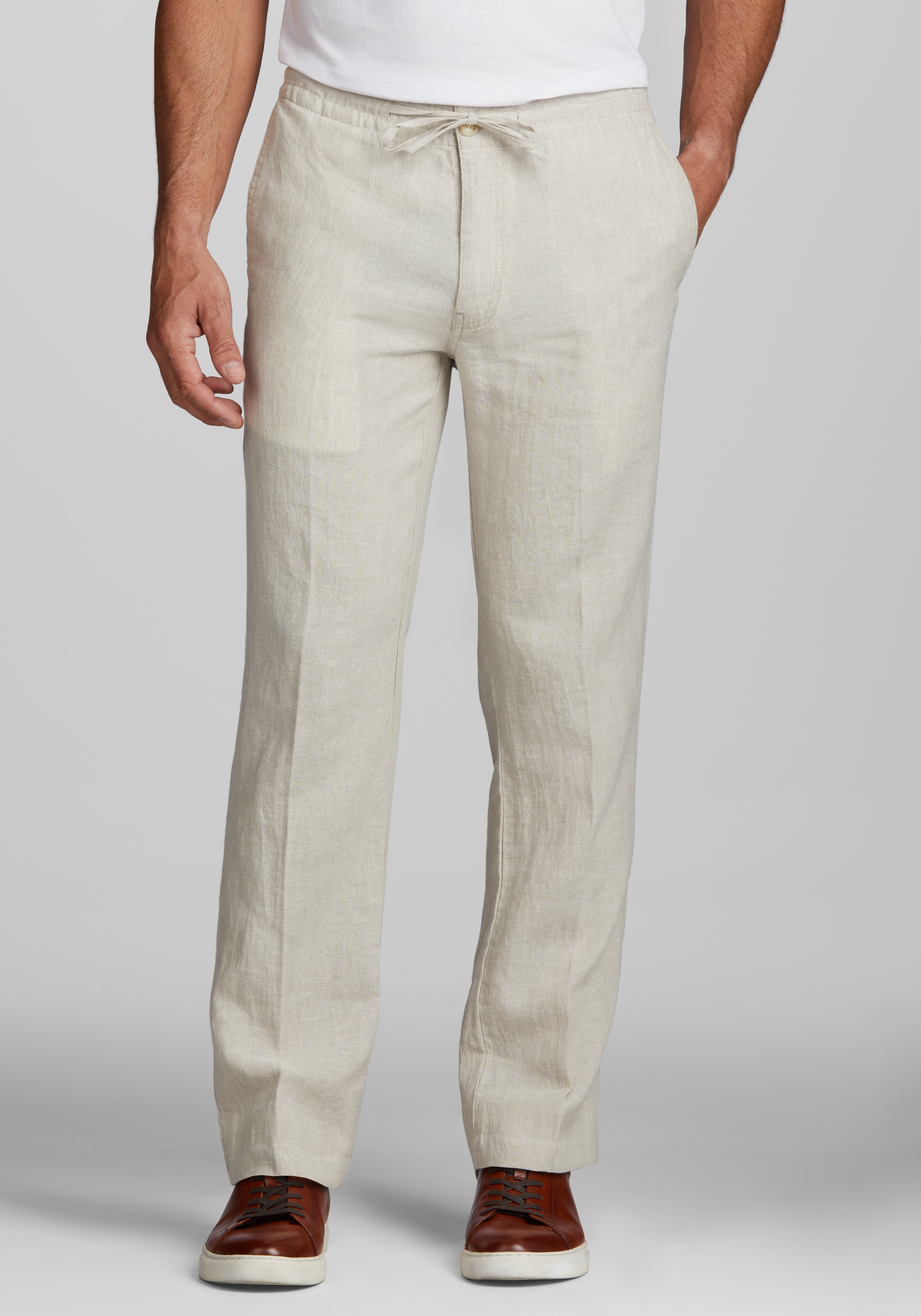 Khaki linen sale pants mens