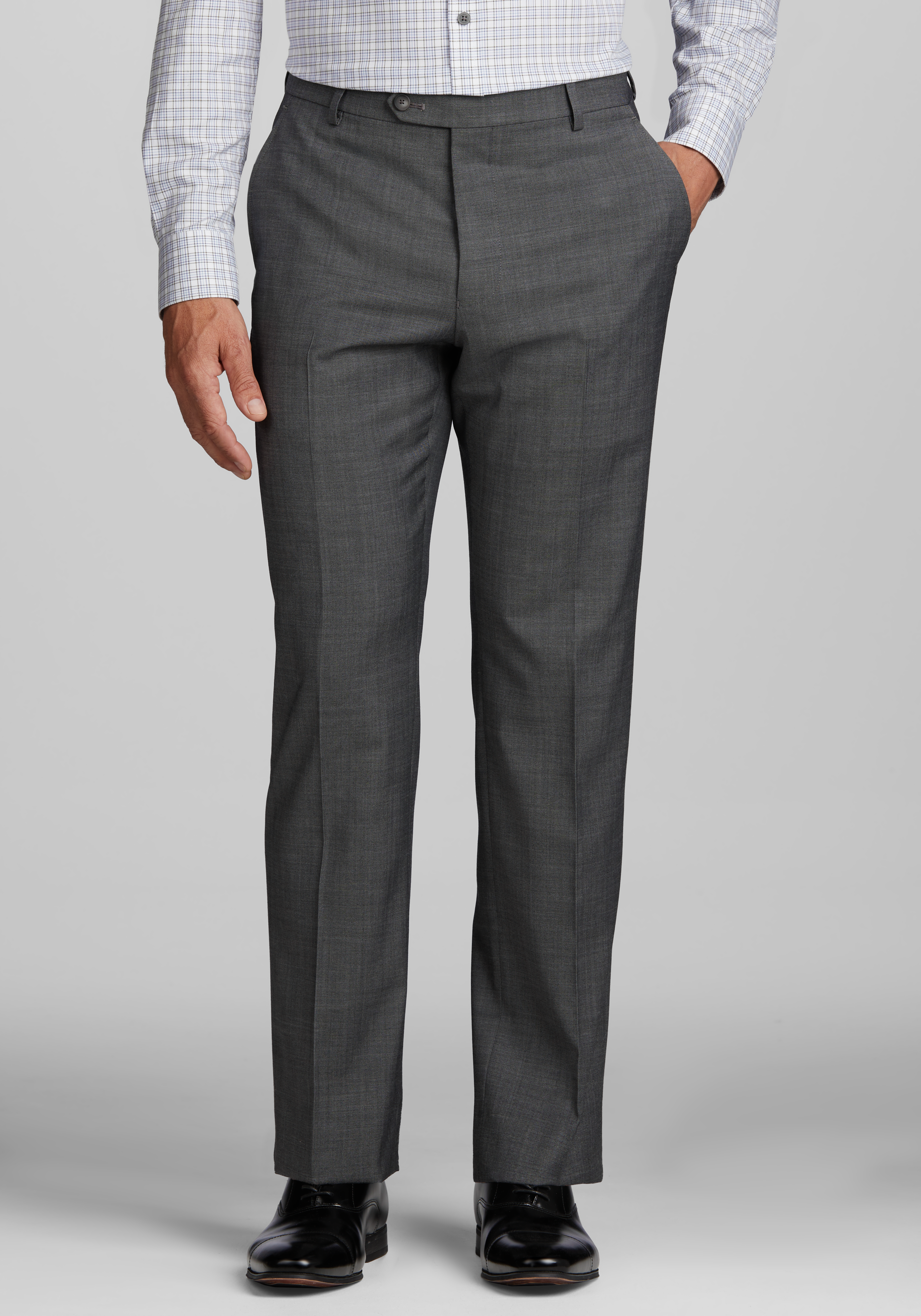 Charcoal Twill Slim Suit Pants