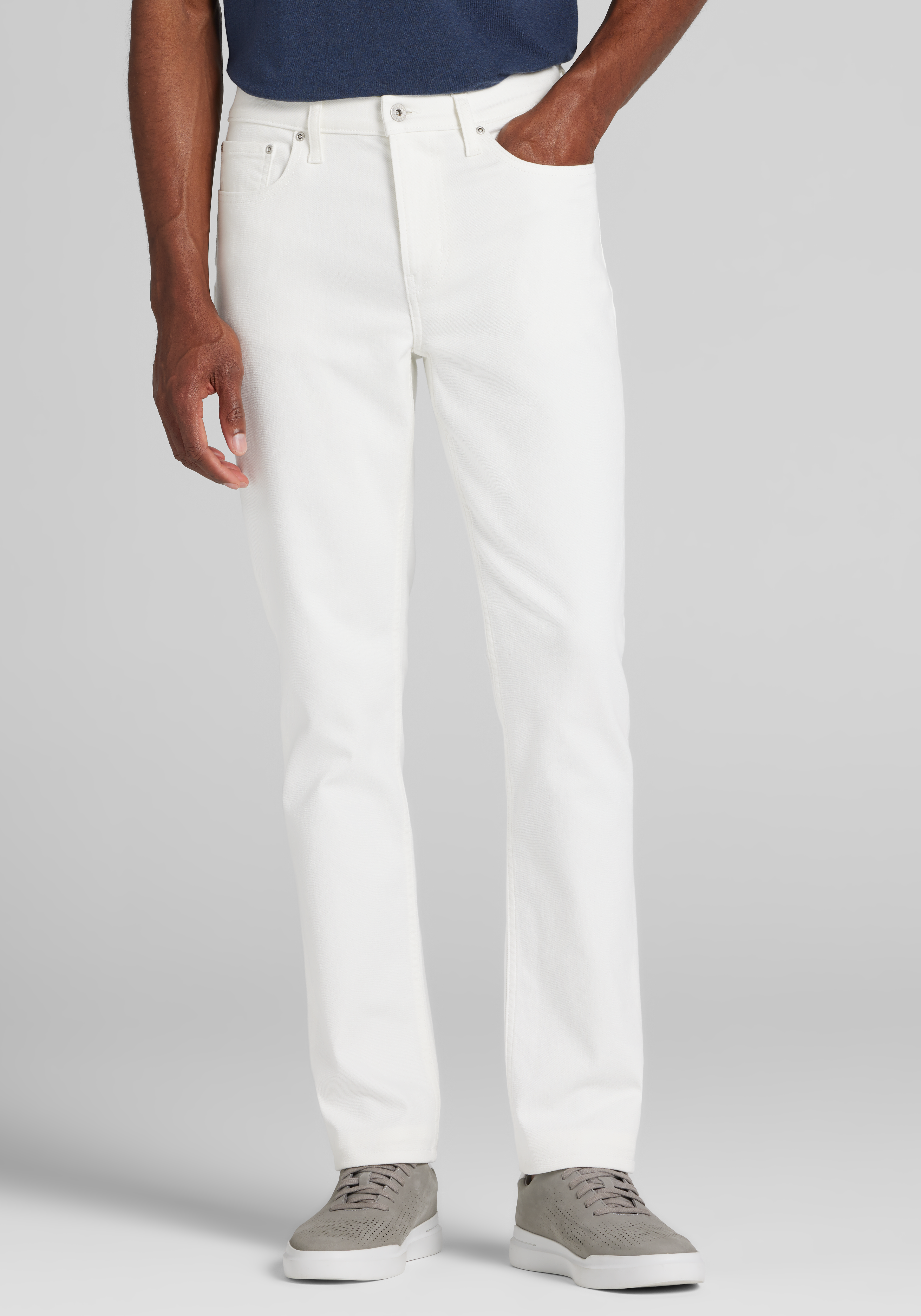 Men's Pants, Slim Fit White Jeans - Jos A Bank