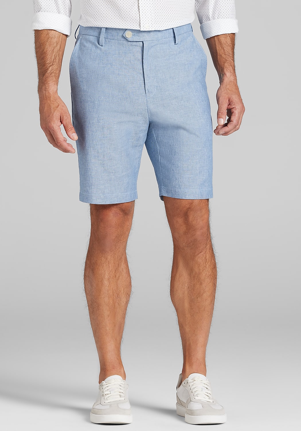 Linen Cotton Comfort Stretch 9 Inch Shorts CLEARANCE