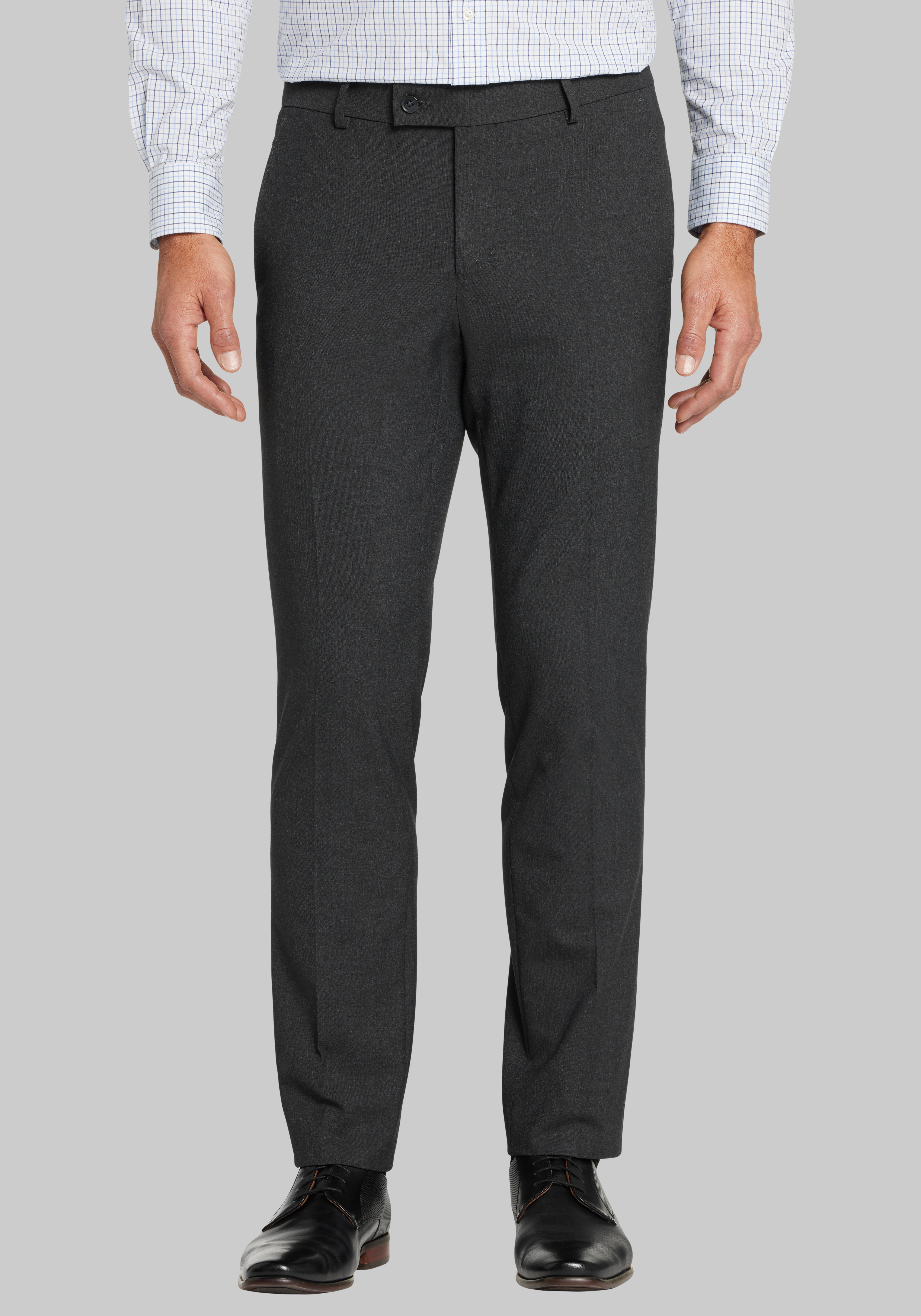 Charcoal Twill Slim Suit Pants