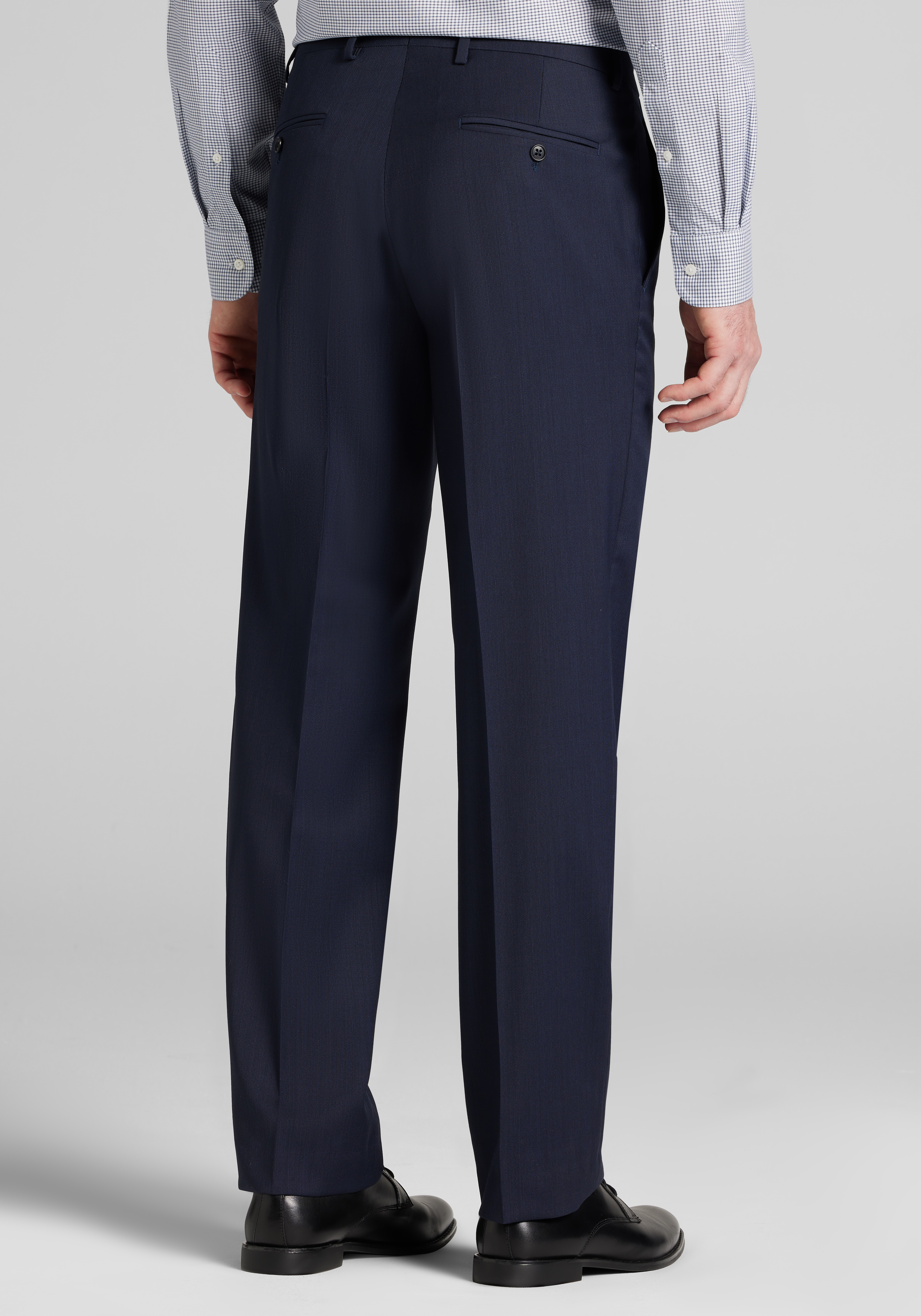 Reserve Collection Tailored Fit Italian Wool Textured Dress Pant