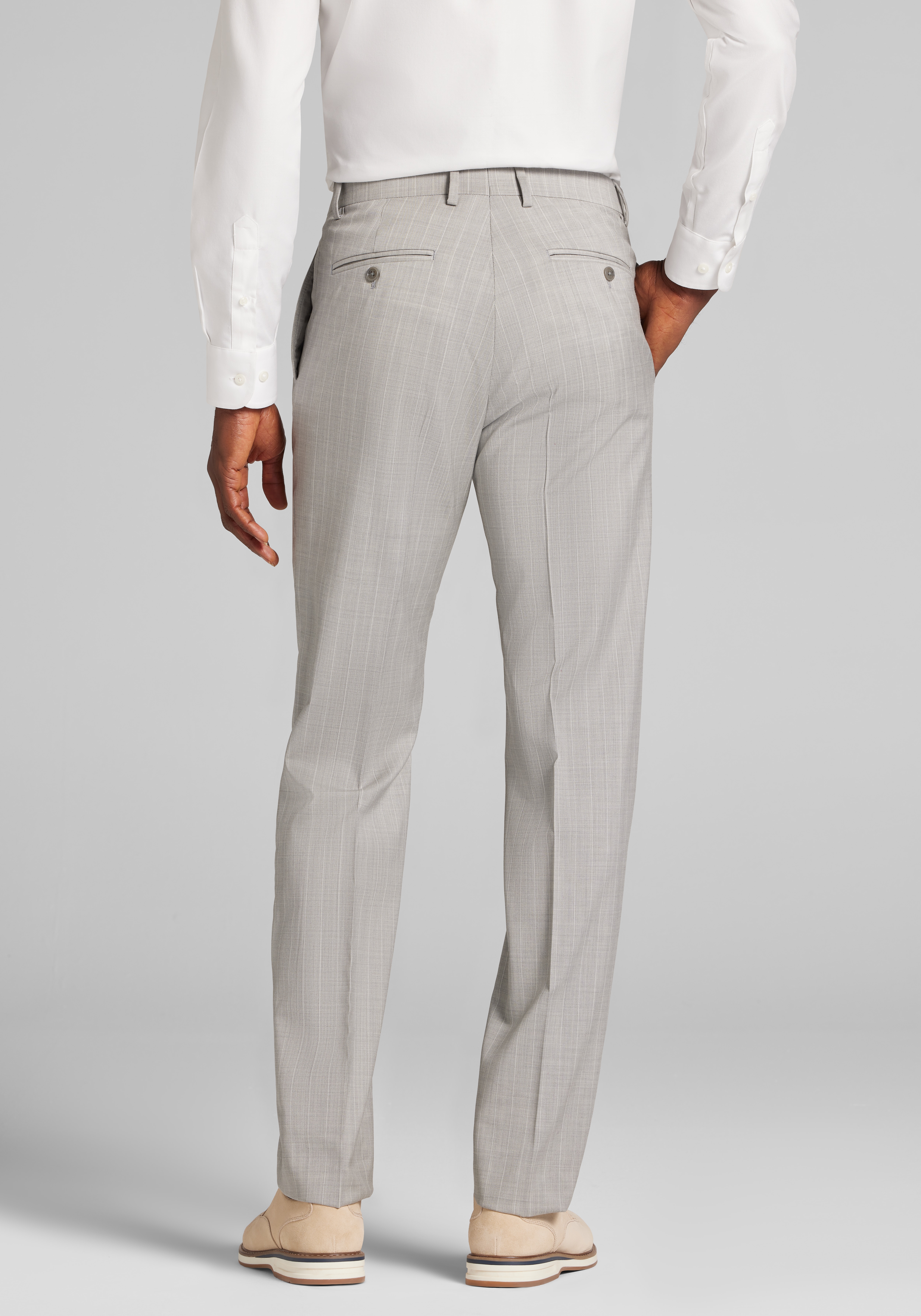 Reserve Collection Tailored Fit Pinstripe Italian Wool Dress Pants