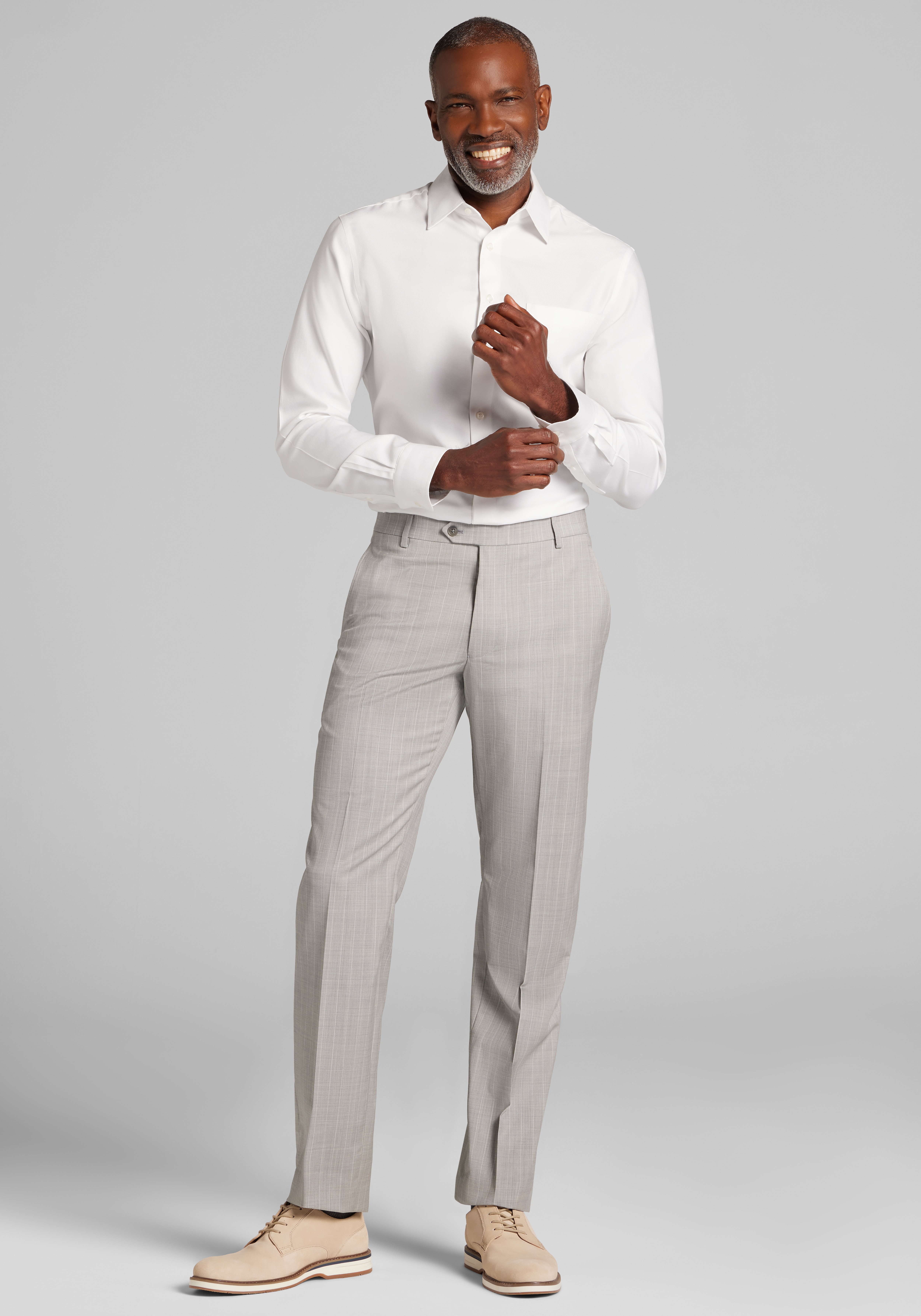 Reserve Collection Tailored Fit Pinstripe Italian Wool Dress Pants