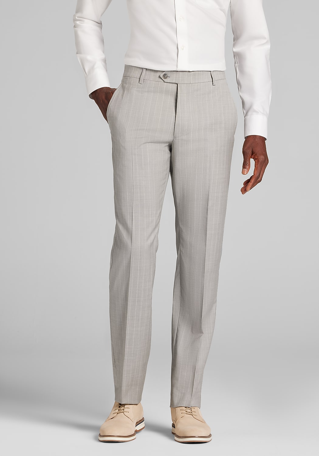 Reserve Collection Tailored Fit Pinstripe Italian Wool Dress Pants