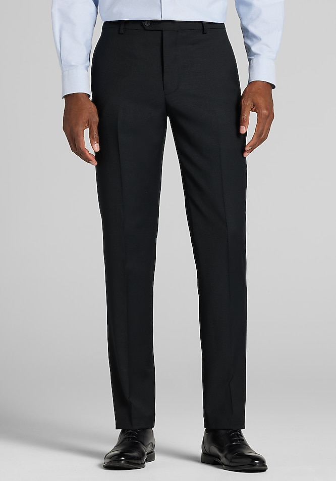 Men's Traveler COOLMOTION Slim Fit Wool Blend Dress Pants at Jos. A. Bank, Black, Size 42x30