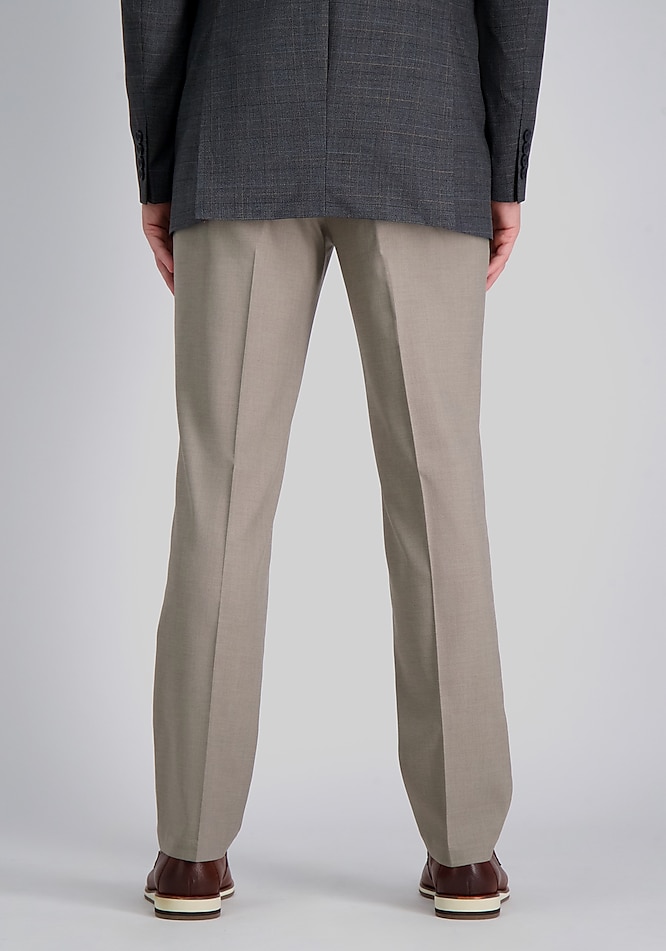 green emerald velvet dress Haggar Stretch Dress Pants, Flat Front in Oatmeal