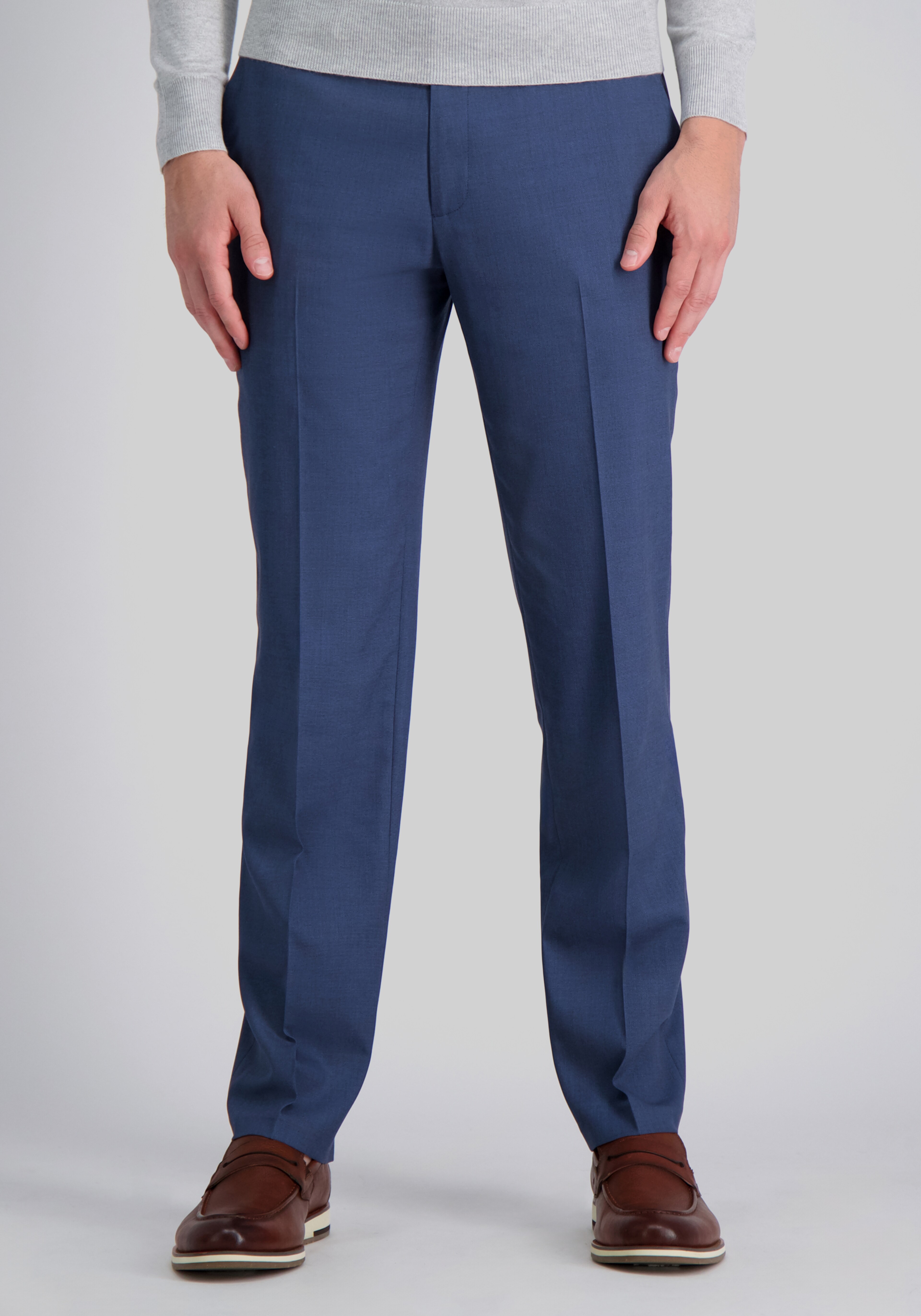 J.M. Haggar Straight Fit Flat Front Sharkskin Dress Pants