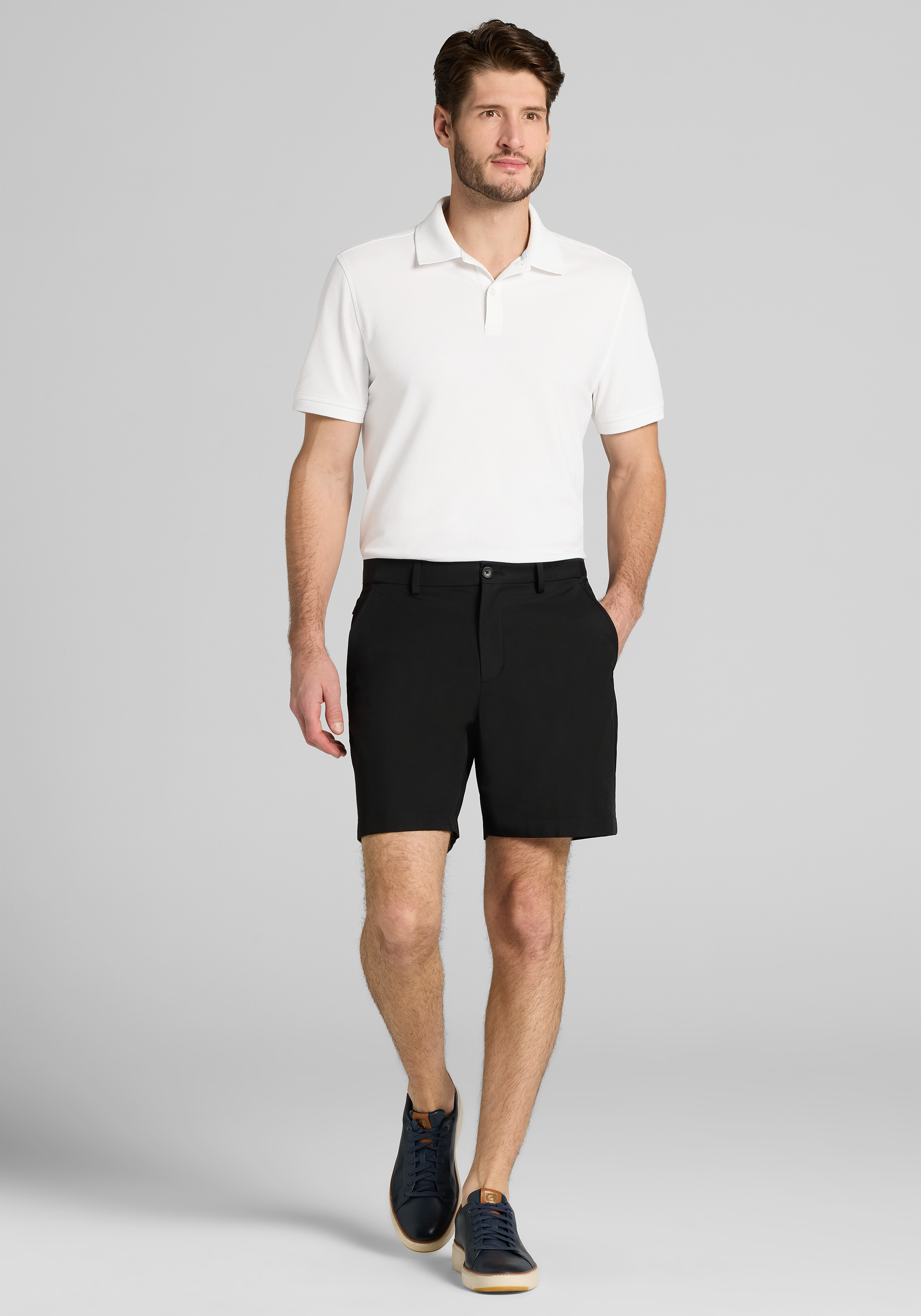 Traveler® Performance Tailored Fit Solid 7 Inch Golf Shorts